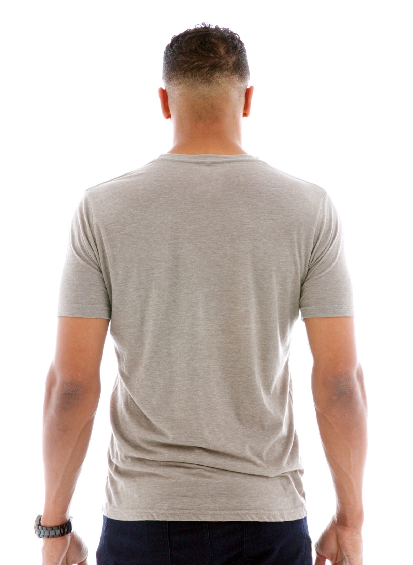 Heathered Crew Short Sleeve T-Shirt Back View