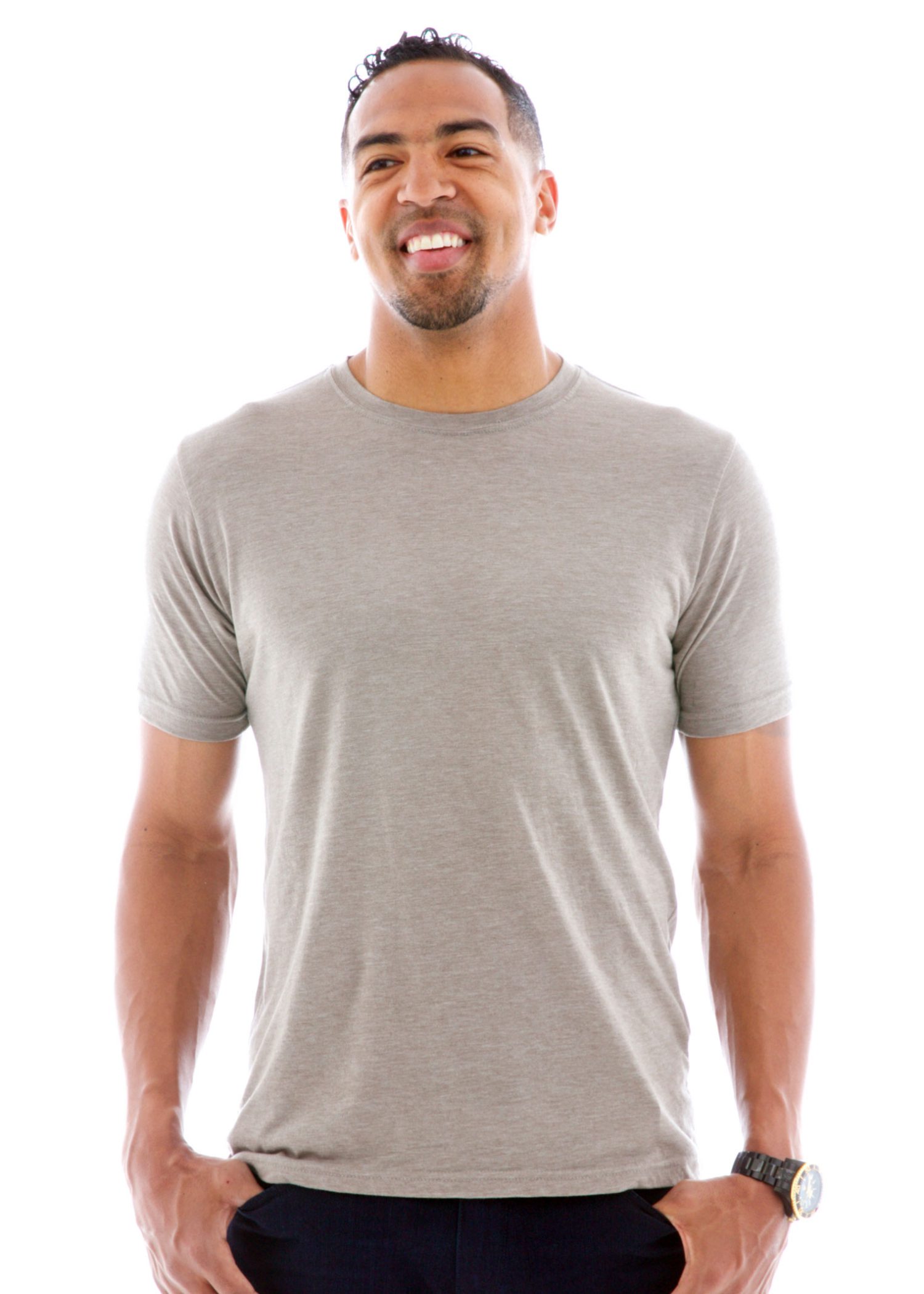 Heathered Crew Short Sleeve T-Shirt Front View