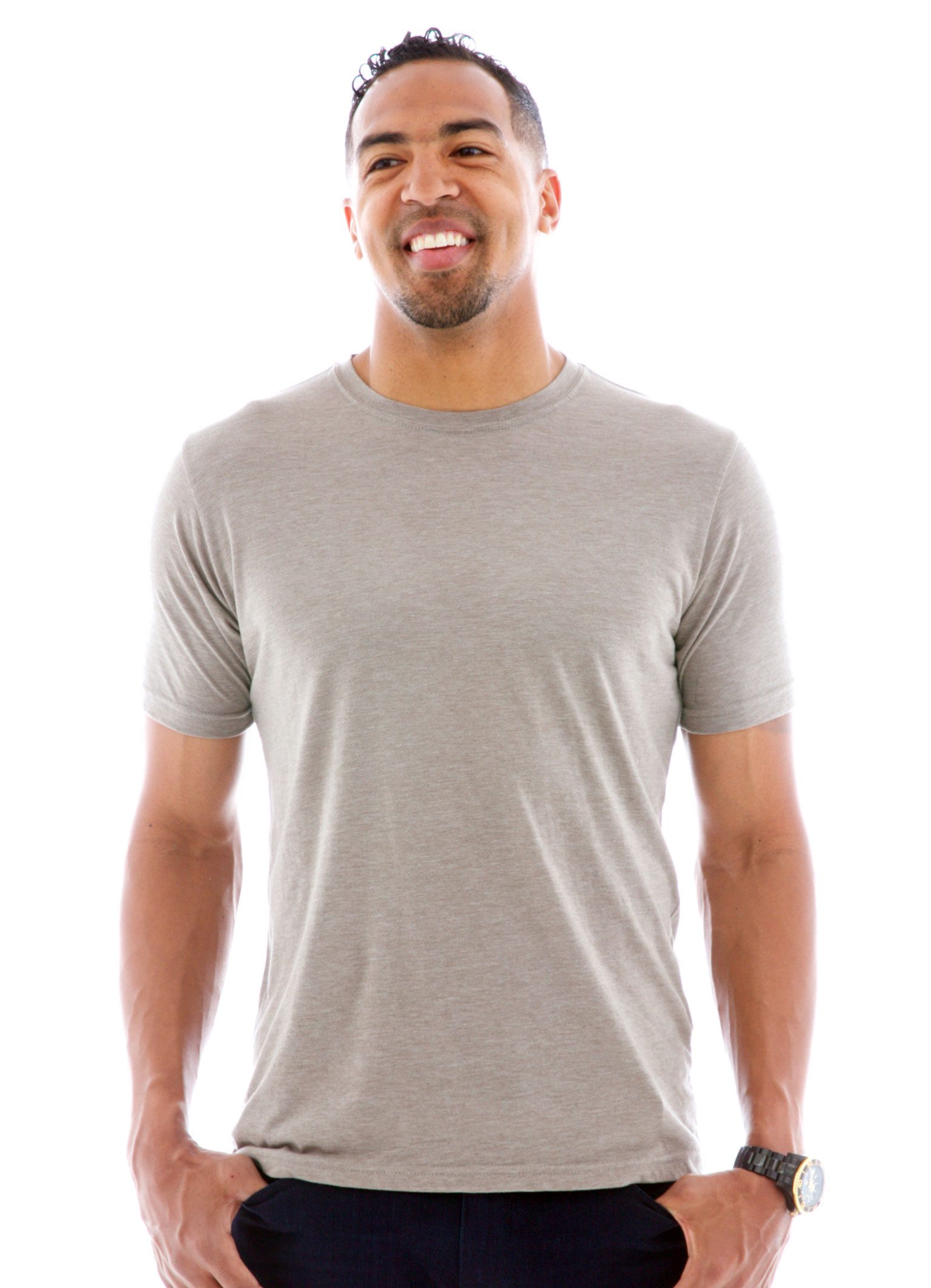 Heathered Crew Short Sleeve T-Shirt Front View