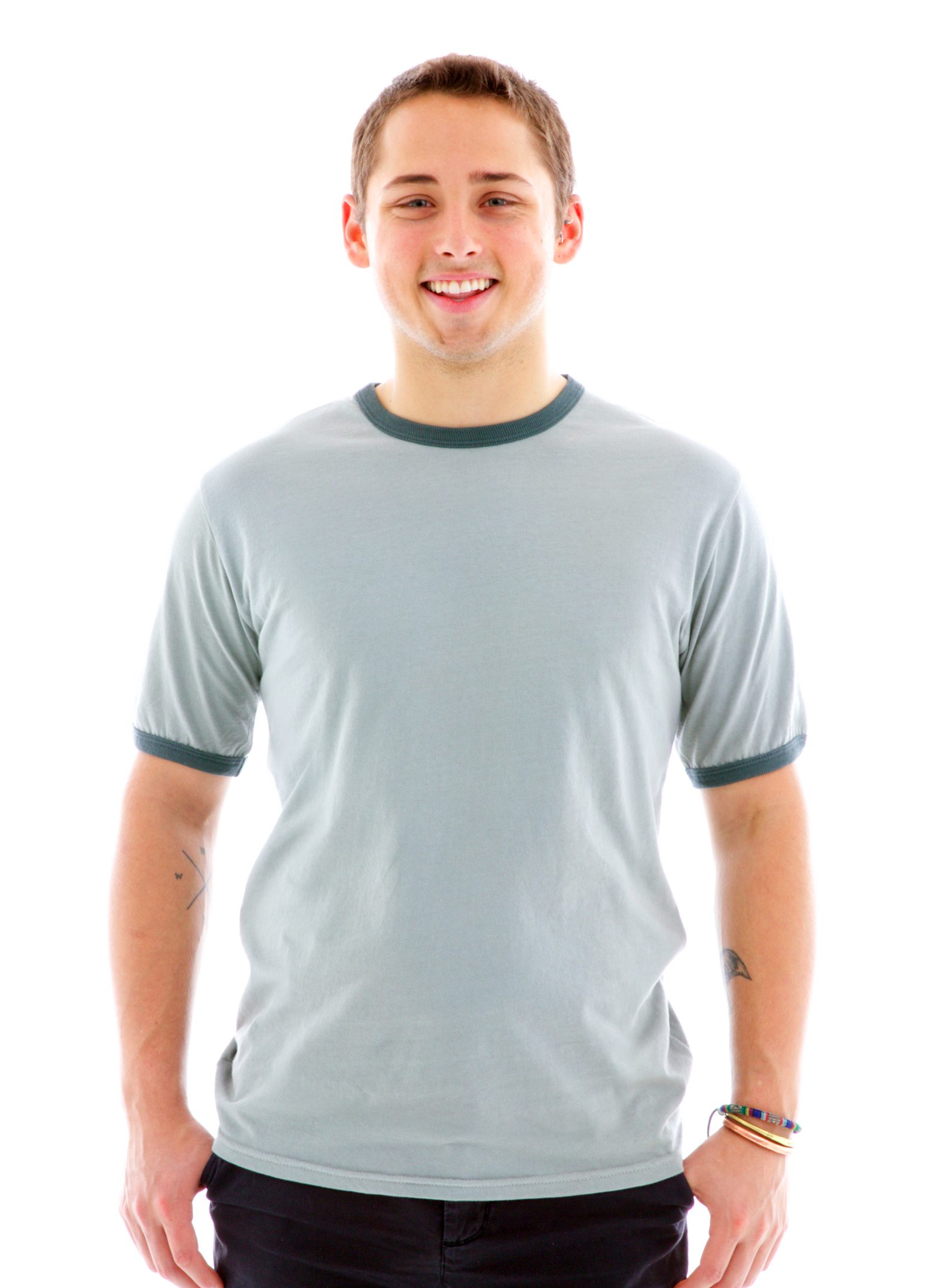 Ringer Crew Short Sleeve T-Shirt Front View