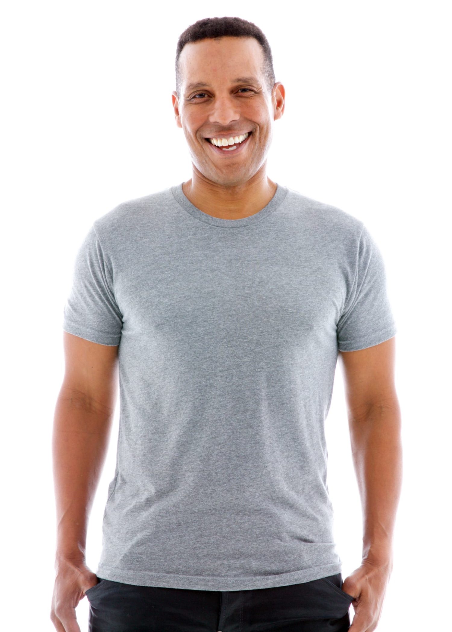 Triblend Jersey Crew Short Sleeve T-Shirt Front View