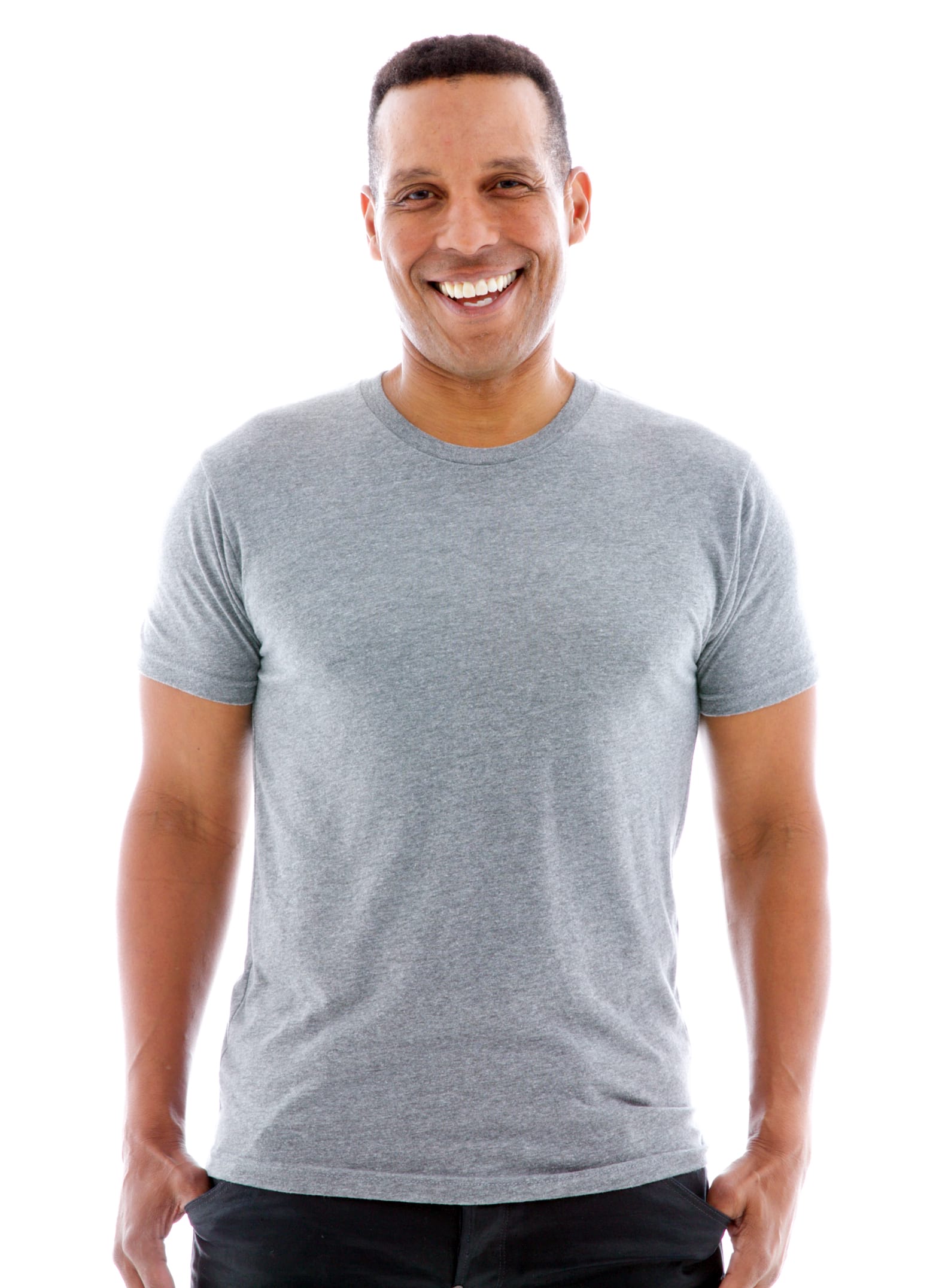Triblend Jersey Crew Short Sleeve T-Shirt Front View