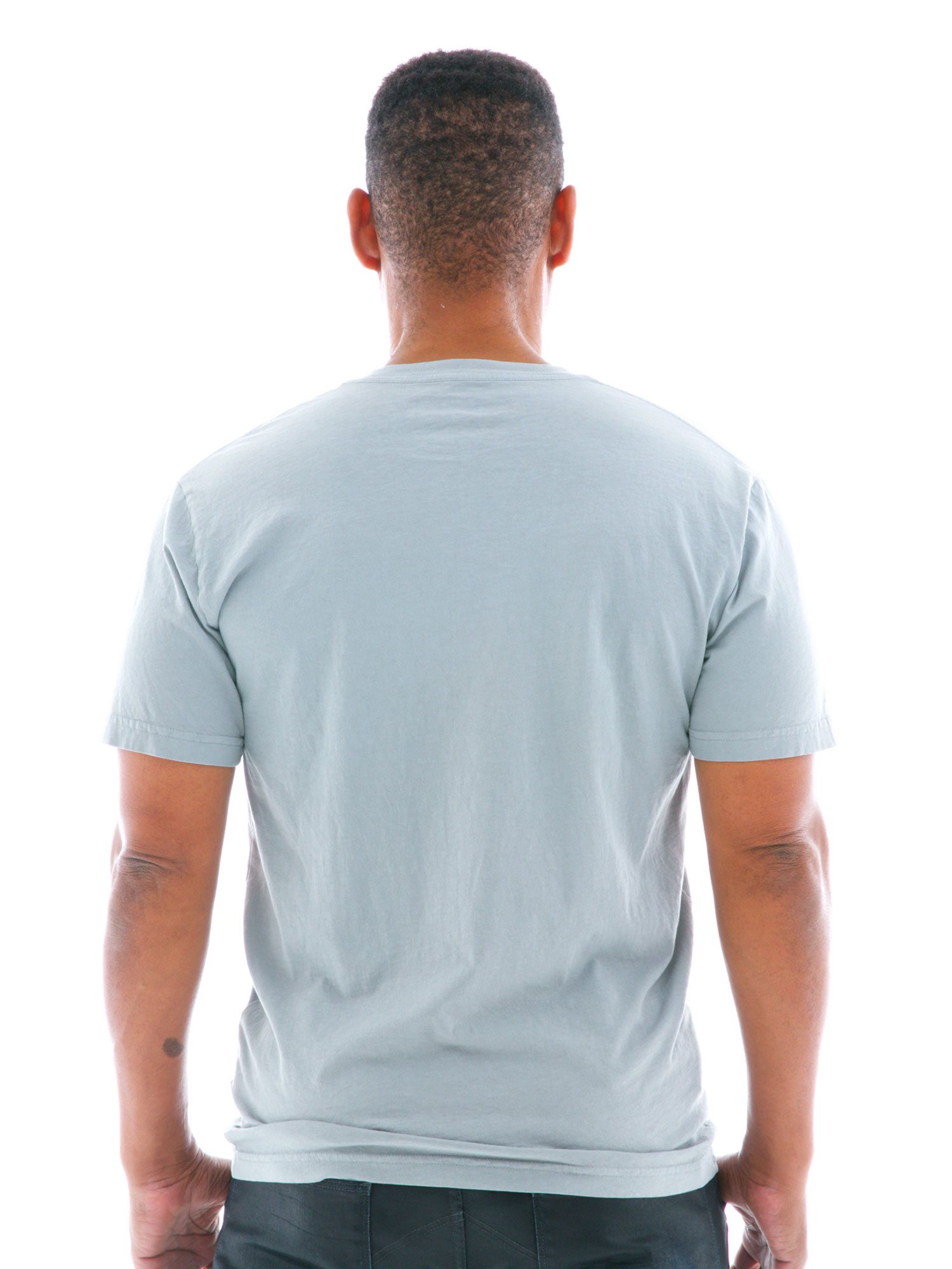 Fine Jersey V-neck Short Sleeve T-Shirt Back View