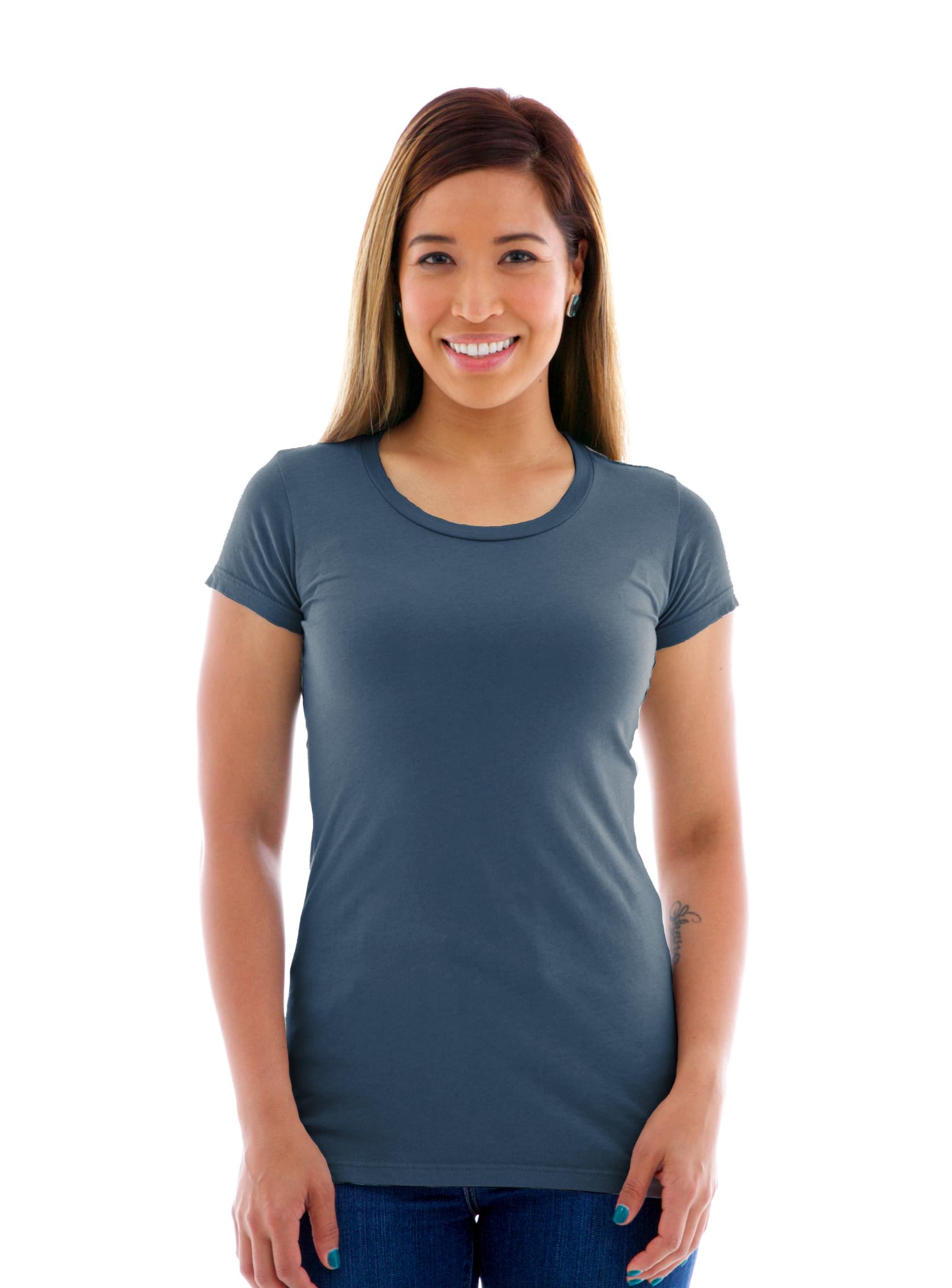 Fine Jersey Crew Short Sleeve T-Shirt in Vintage Navy