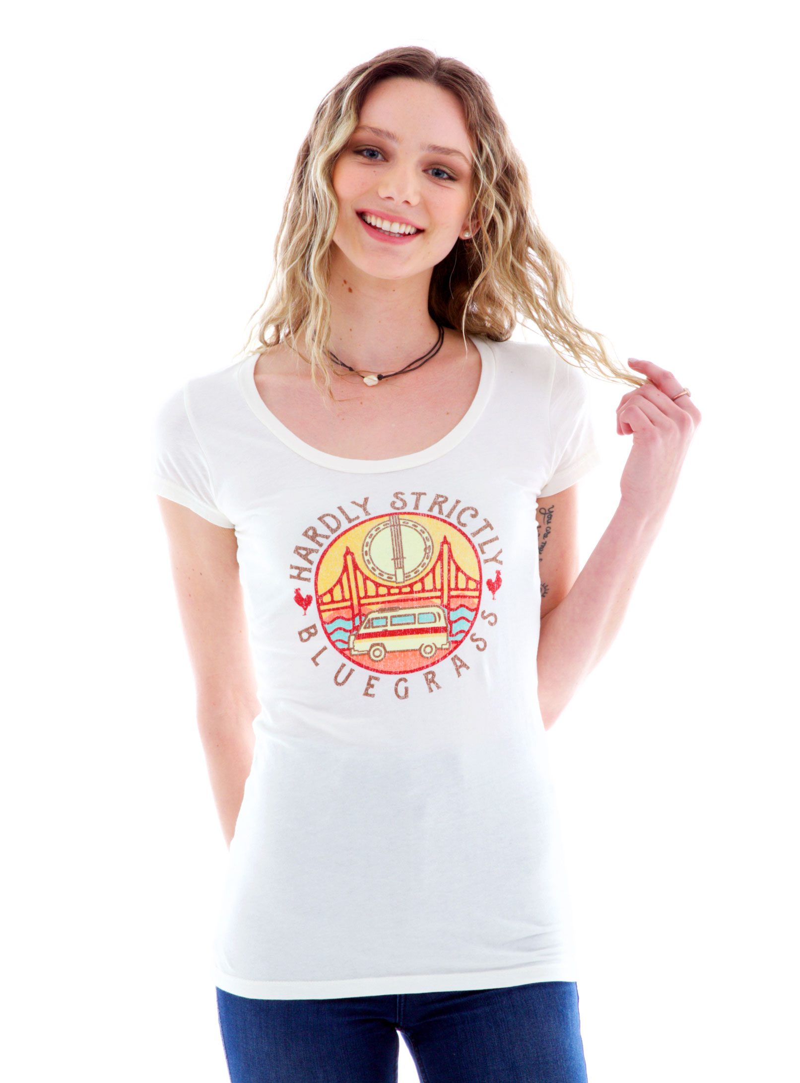 Fine Jersey Scoop Short Sleeve T-Shirt with Logo
