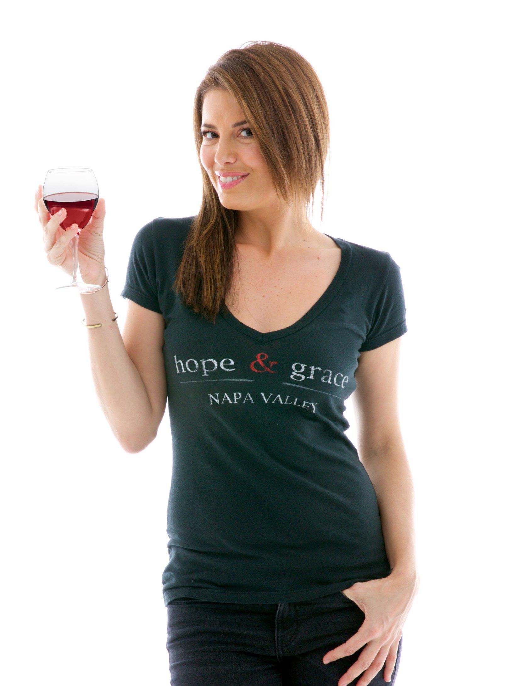 Jersey Deep V-neck Custom Printed T-Shirt