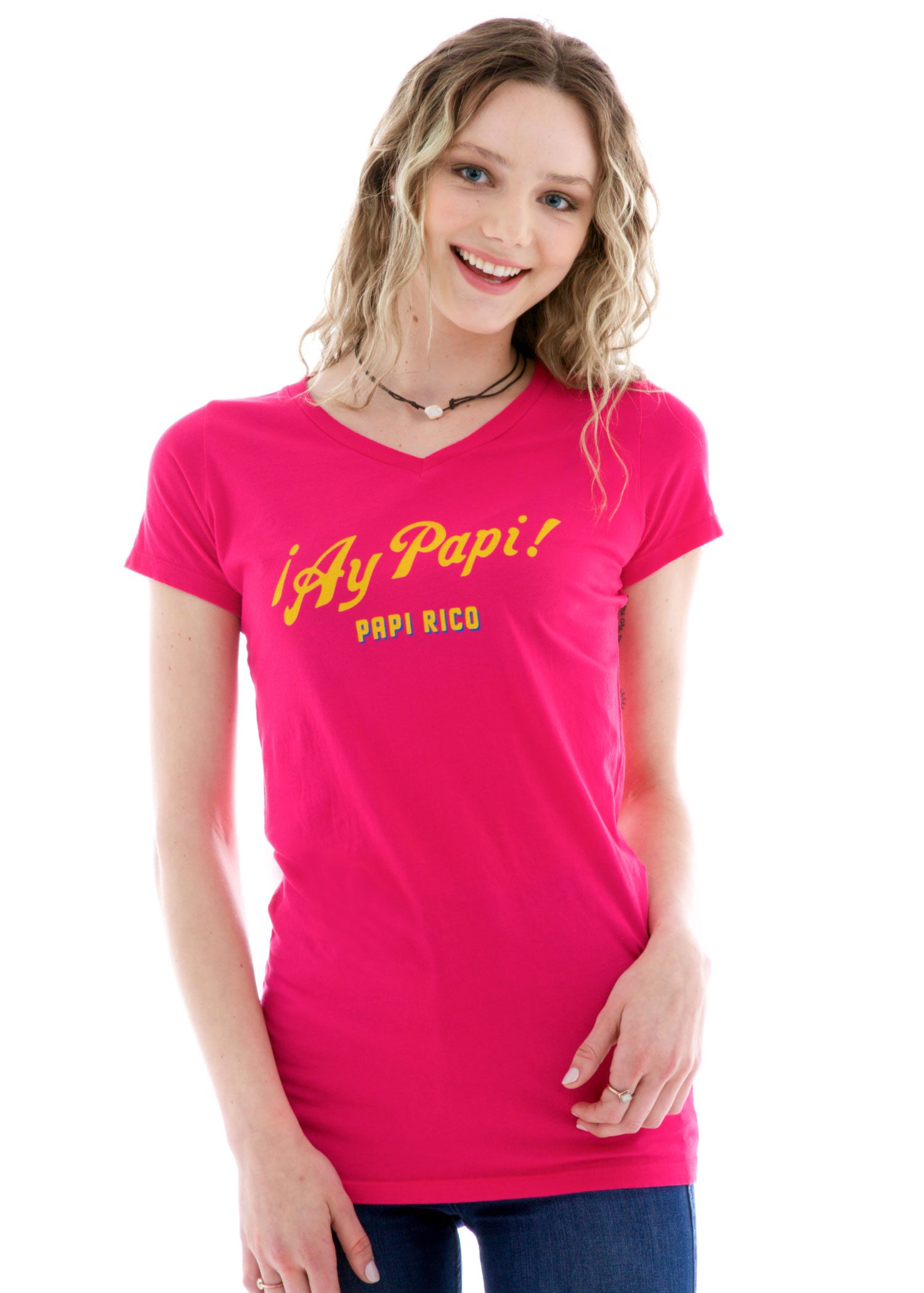 Women's Premium Shallow V-neck Short Sleeve T-Shirt