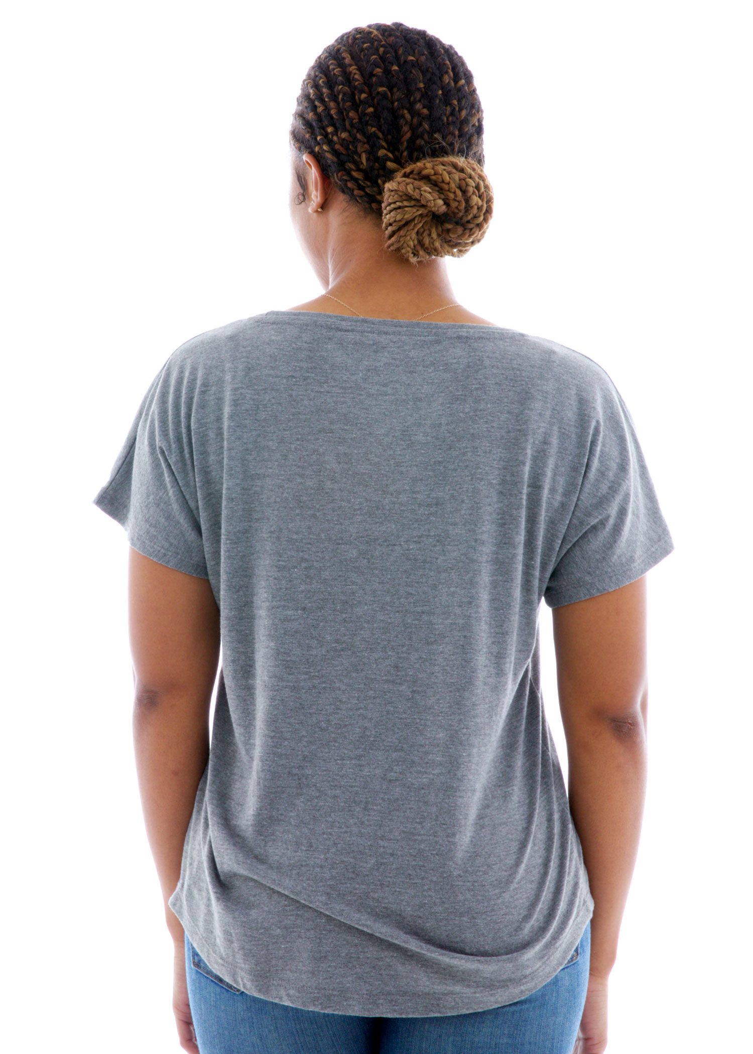 Triblend Dolman Short Sleeve T-Shirt Back View