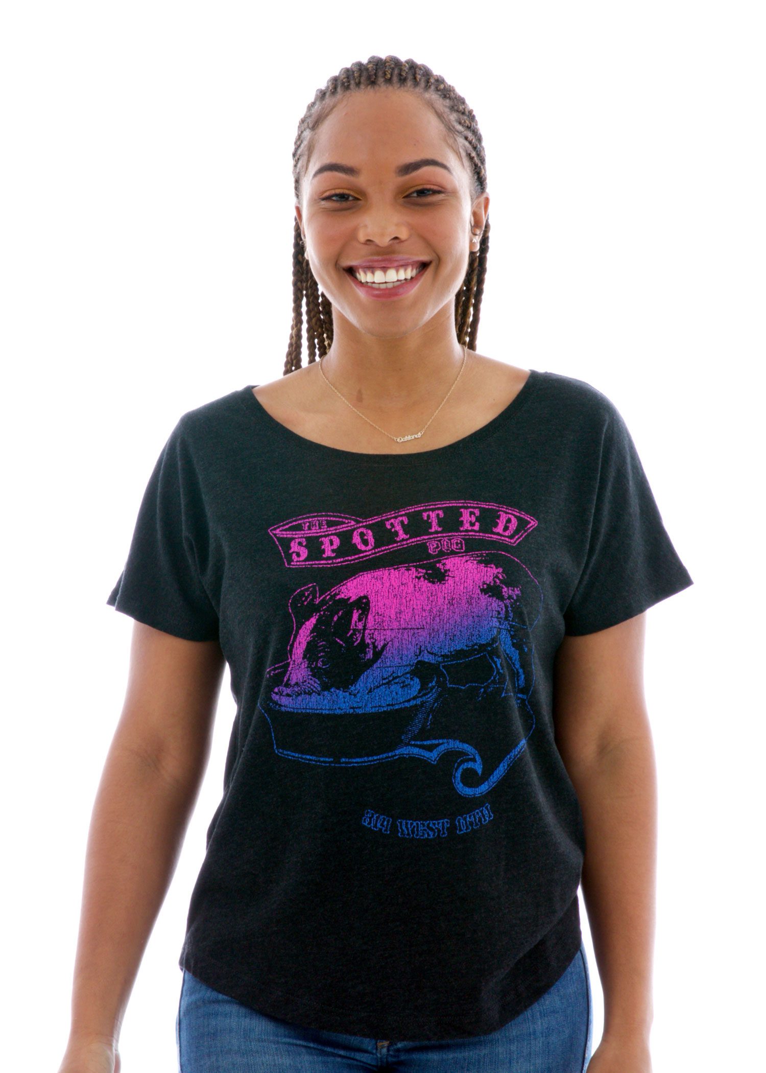 Triblend Dolman Short Sleeve T-Shirt with Logo