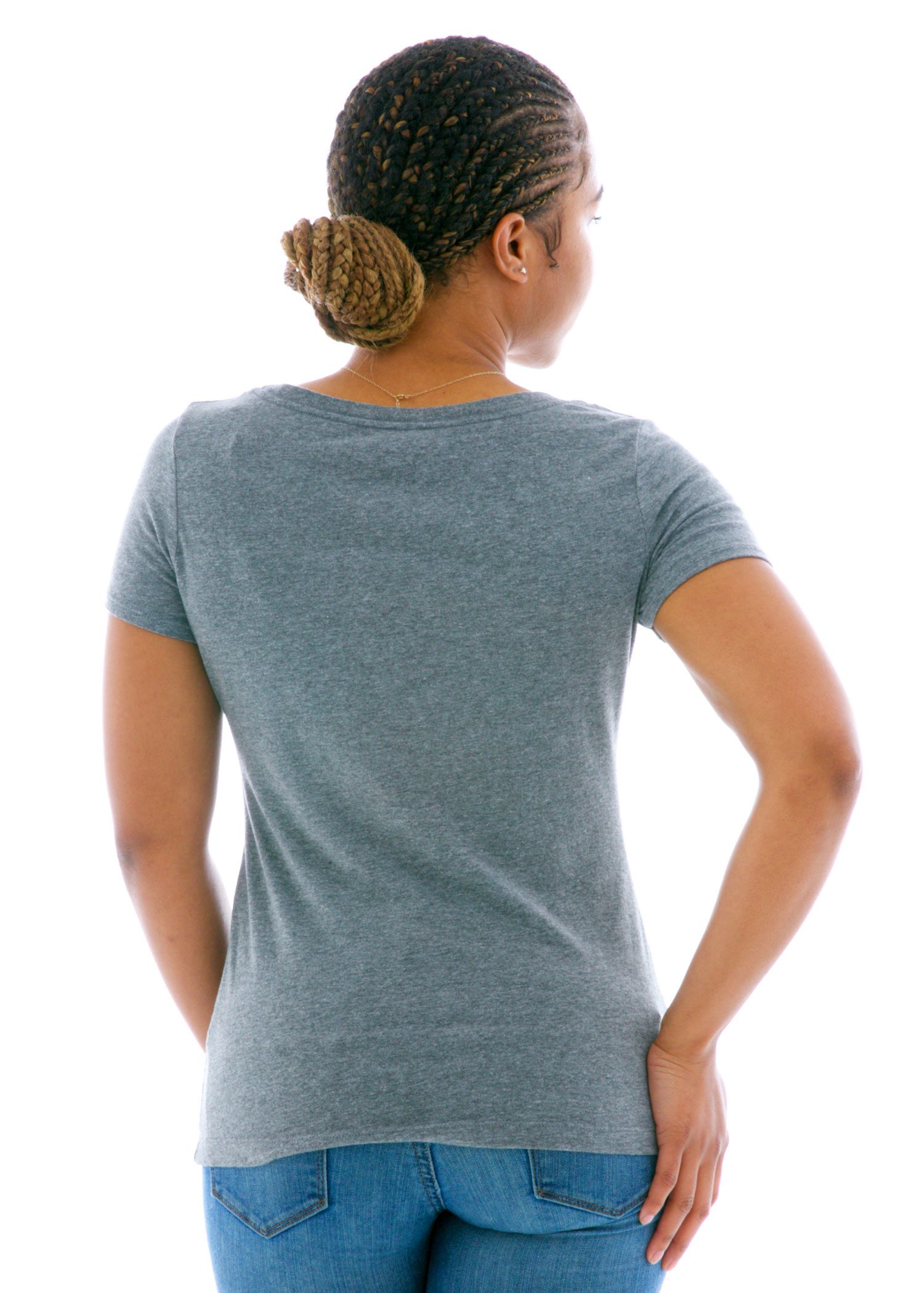 Luscious Triblend Scoop Short Sleeve T-Shirt Back View