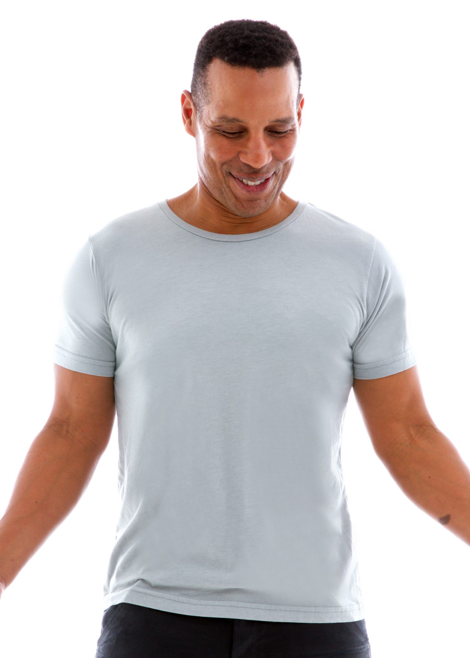 Superfine Jersey Fashion Crew Short Sleeve T-Shirt Front View