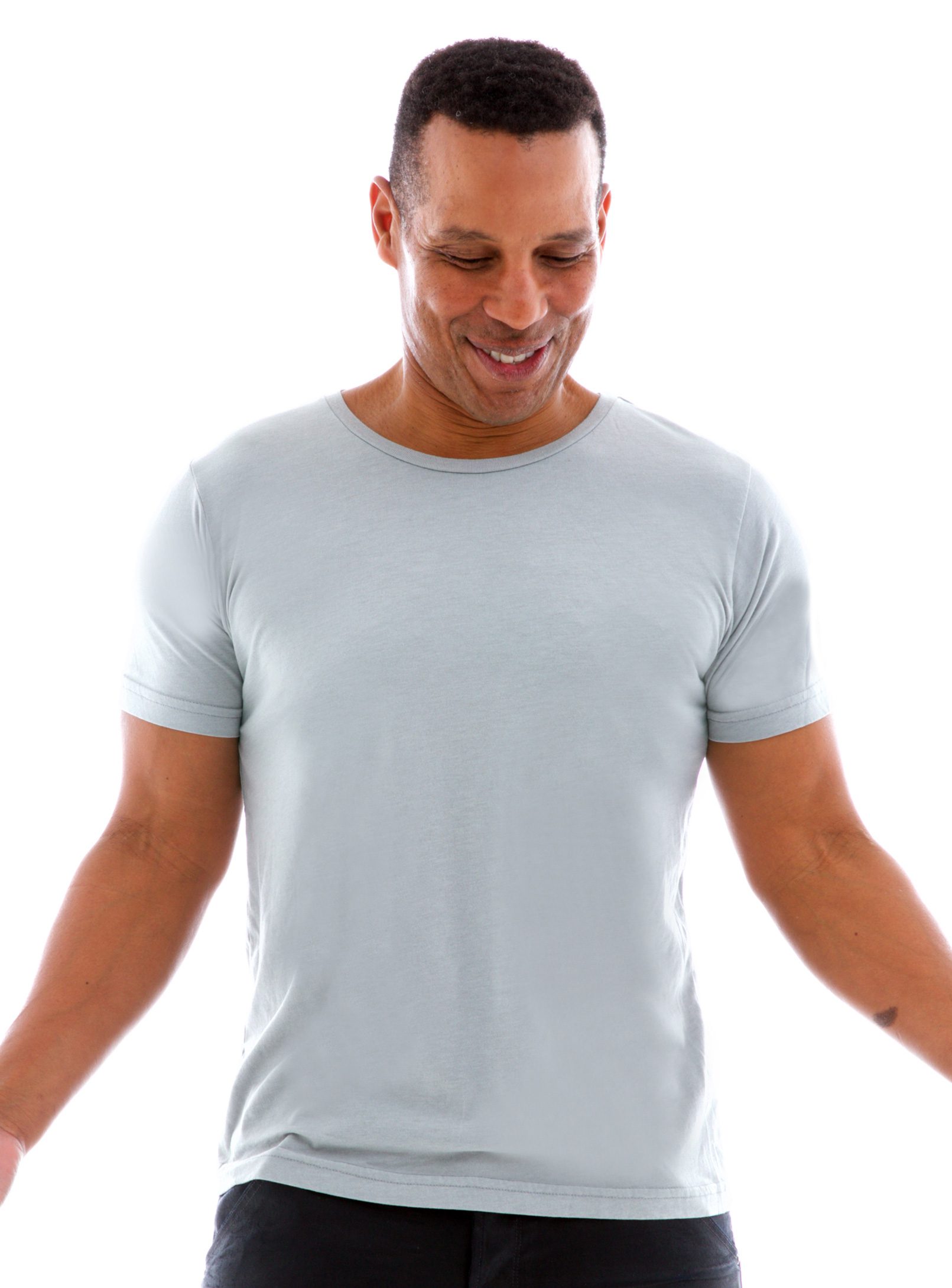 Superfine Jersey Fashion Crew Short Sleeve T-Shirt Front View