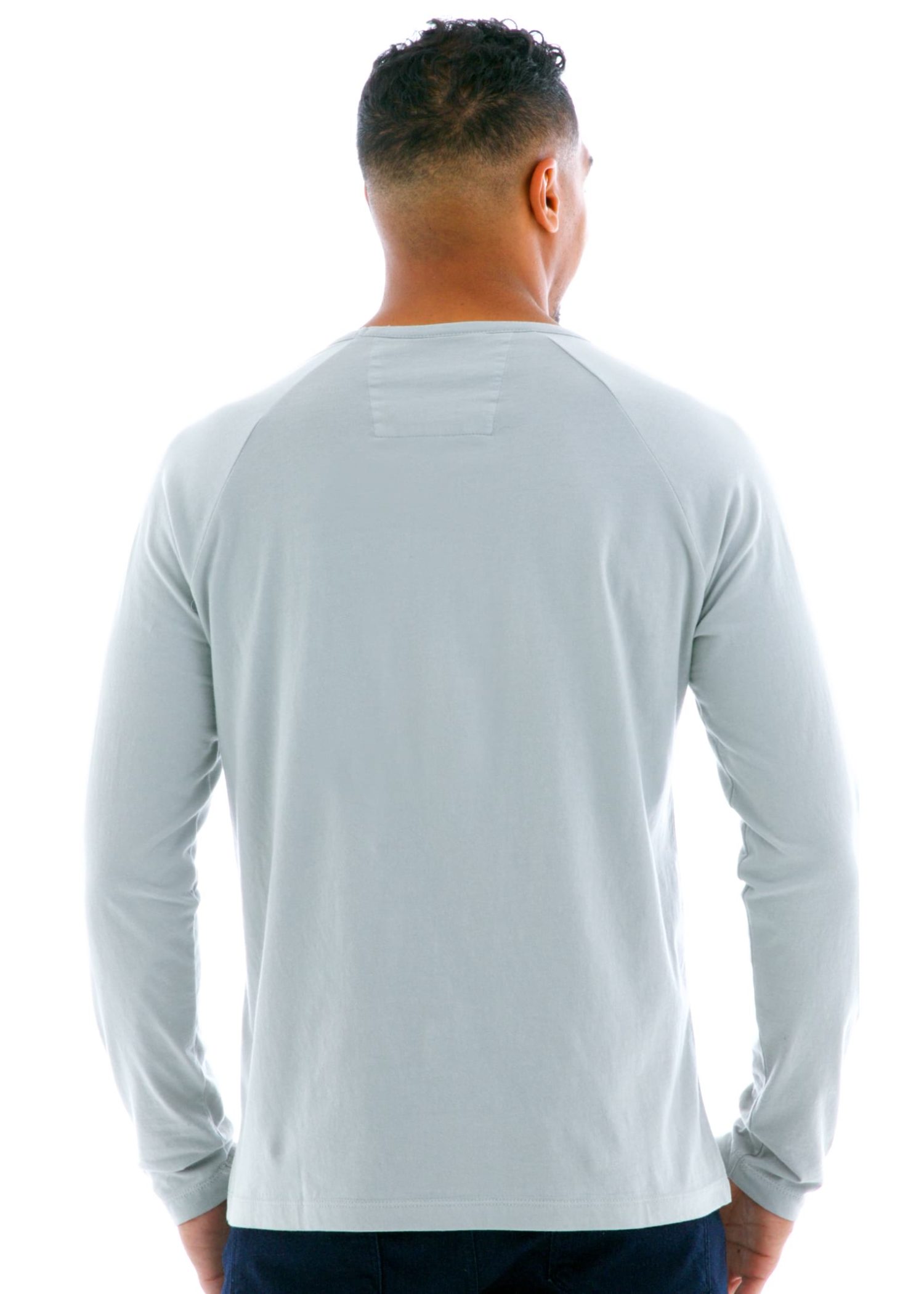 Long Sleeve Raglan Crew T-Shirt Back View