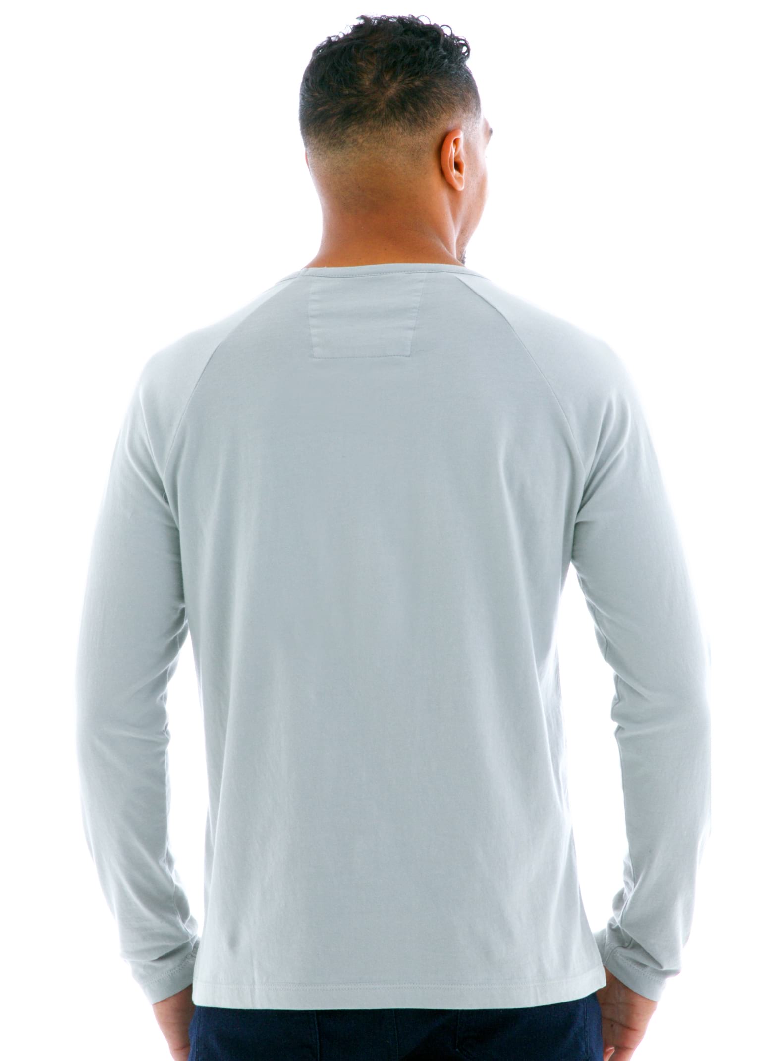 Long Sleeve Raglan Crew T-Shirt Back View