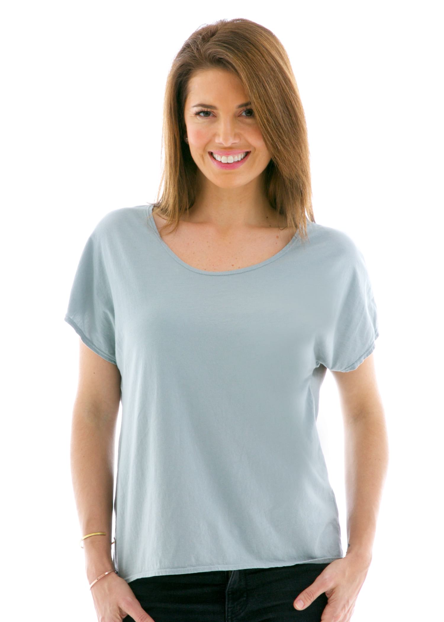 Sleeveless Dolman Short Sleeve T-Shirt Front View