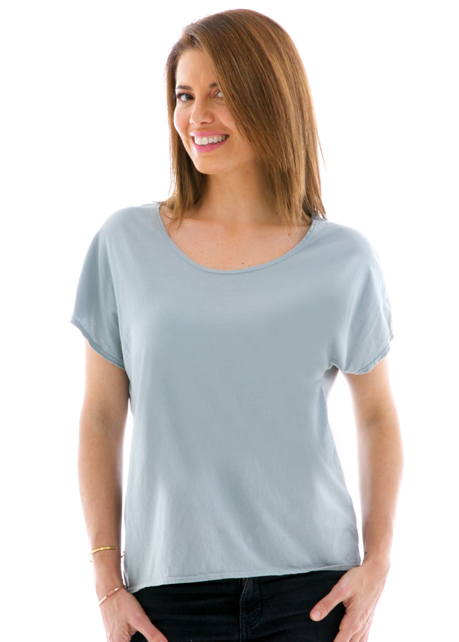 Sleeveless Dolman Short Sleeve T-Shirt Side View