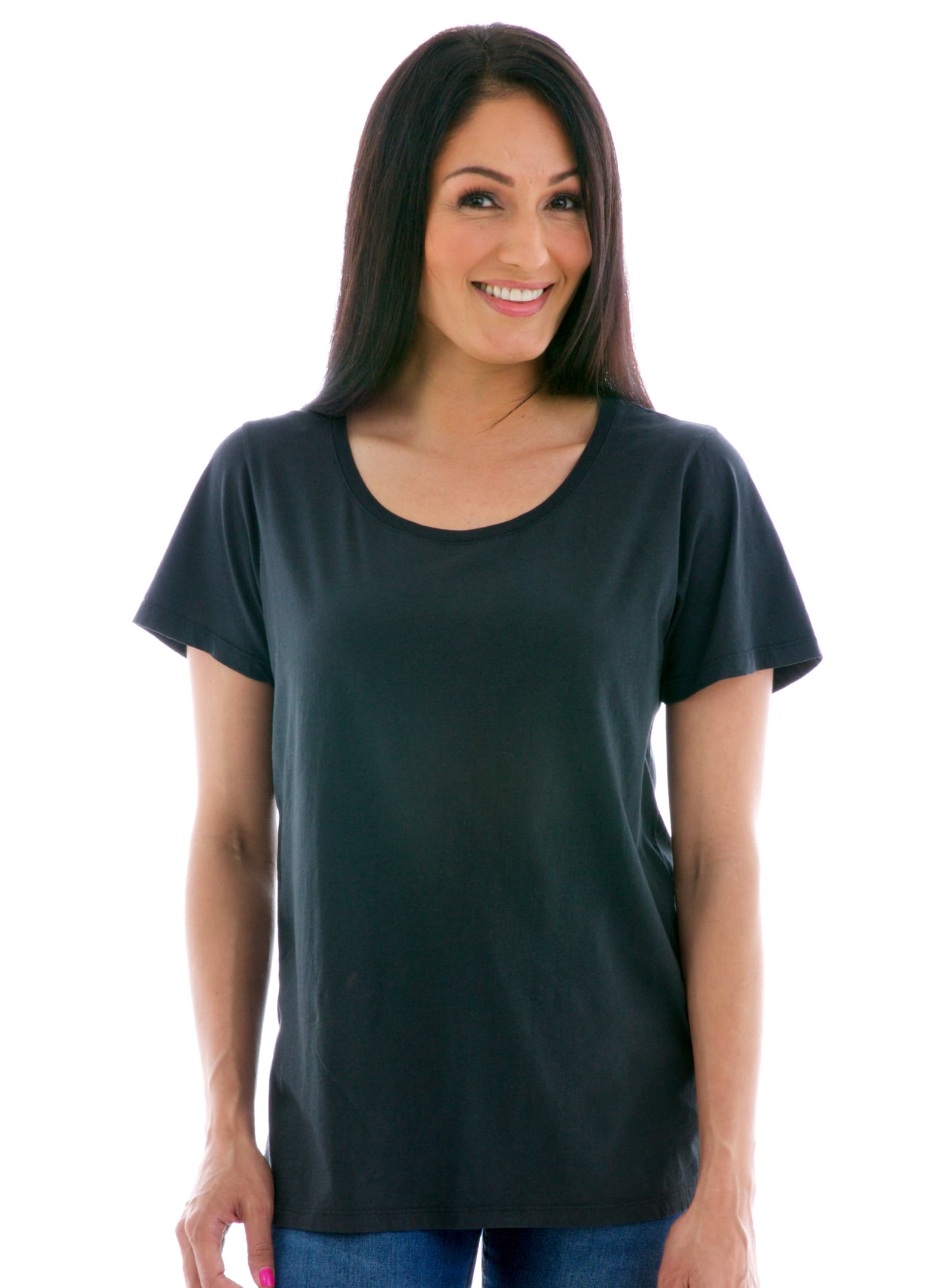 Relaxed Jersey Scoop Short Sleeve T-Shirt Front View