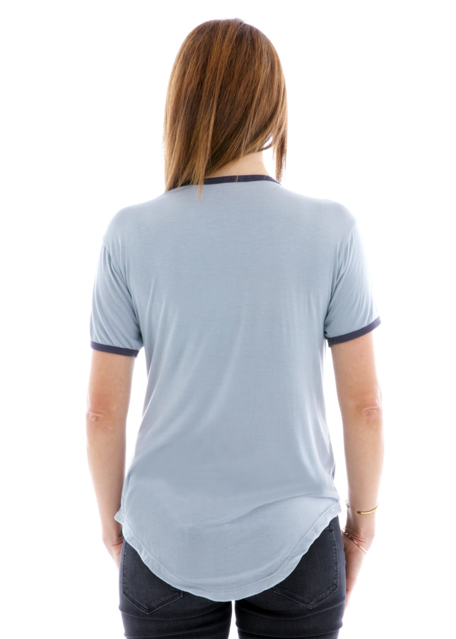 Vintage Luxe Ringer Short Sleeve T-Shirt Back View