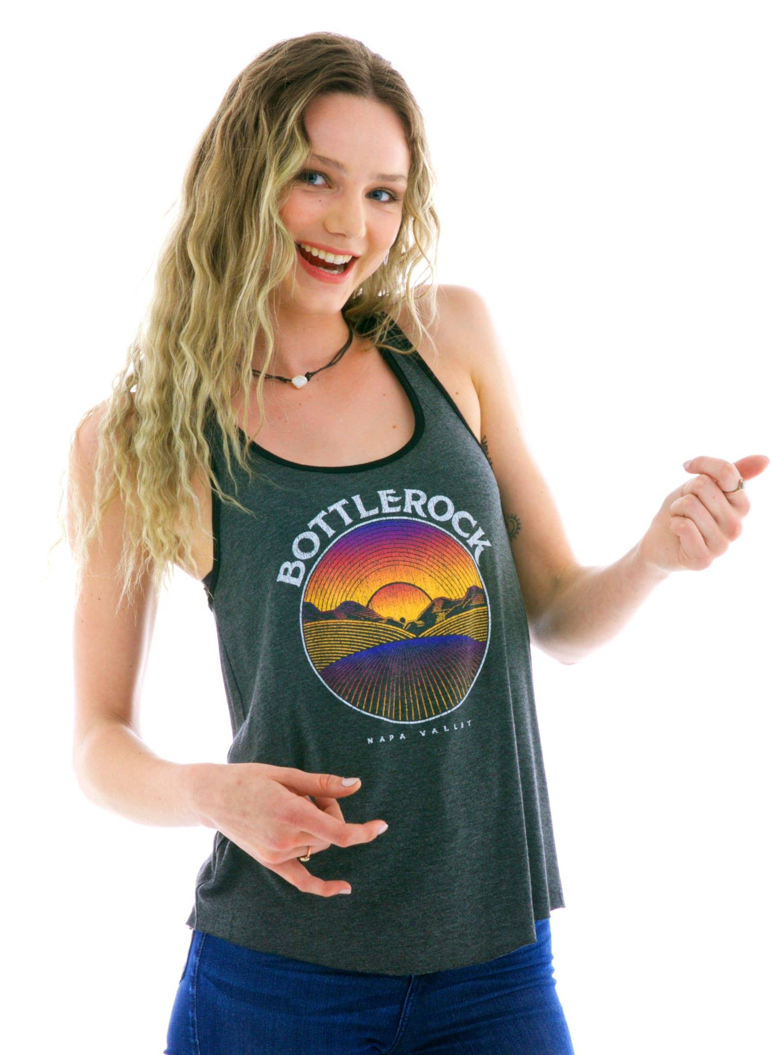 Racerback Ringer Tank Top with Logo