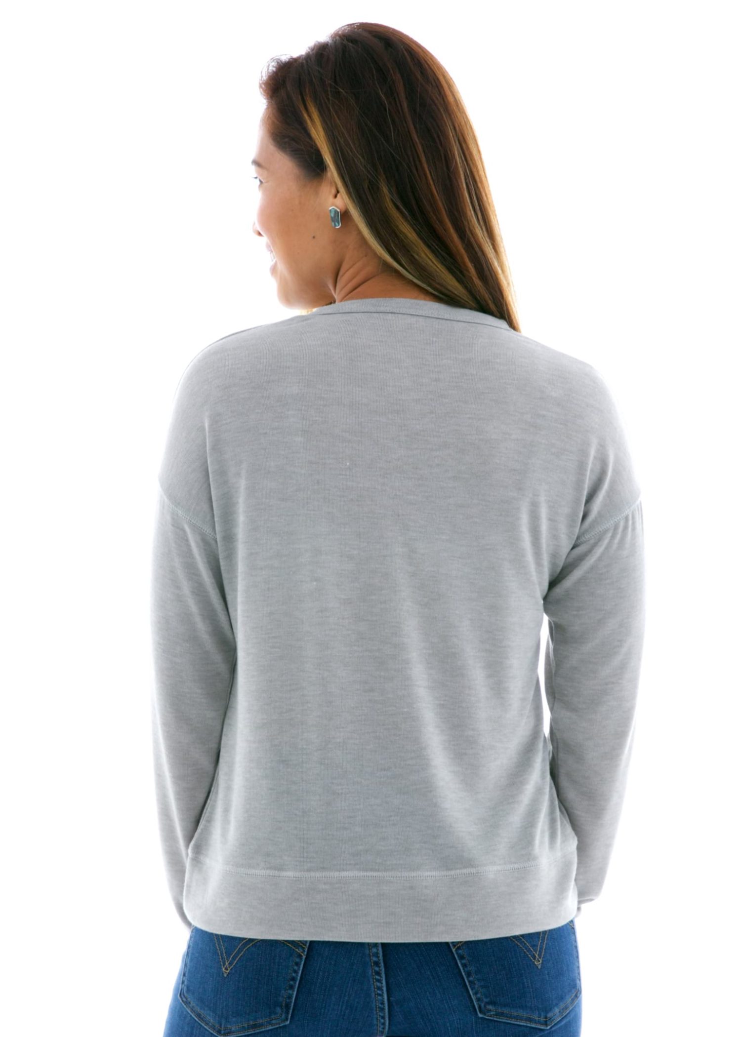 Hacci Slouchy Crop Pullover Back View