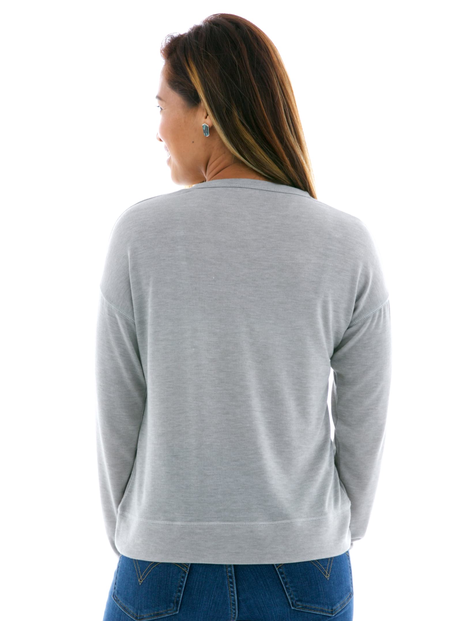 Hacci Slouchy Crop Pullover Back View