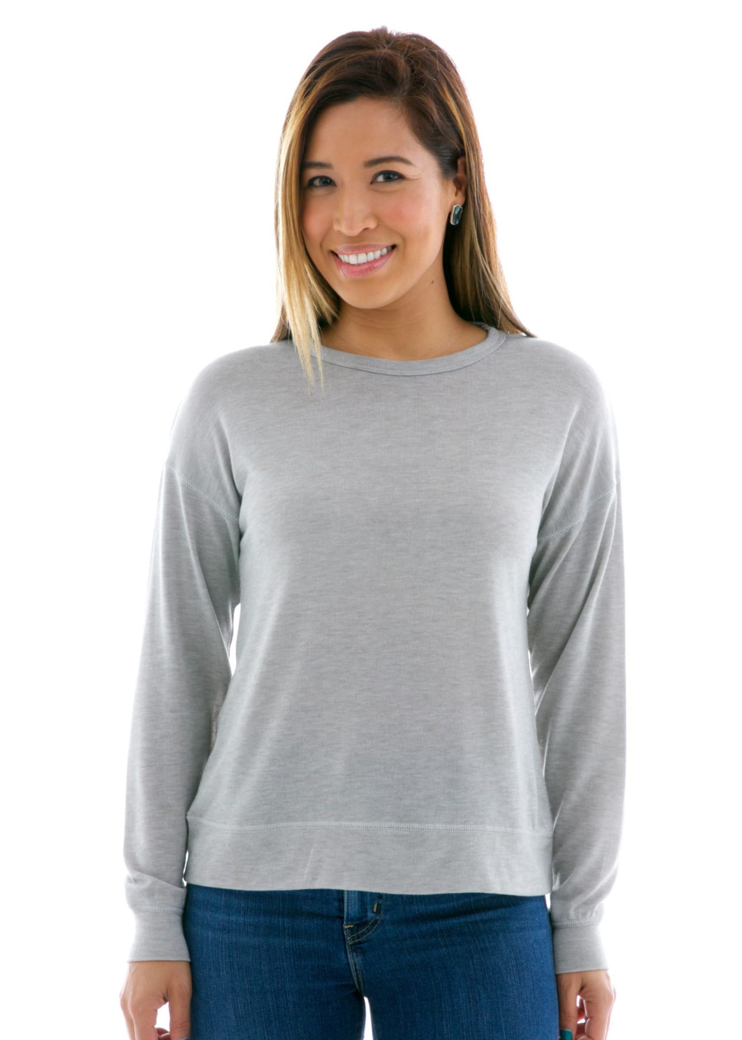 Hacci Slouchy Crop Pullover Front View