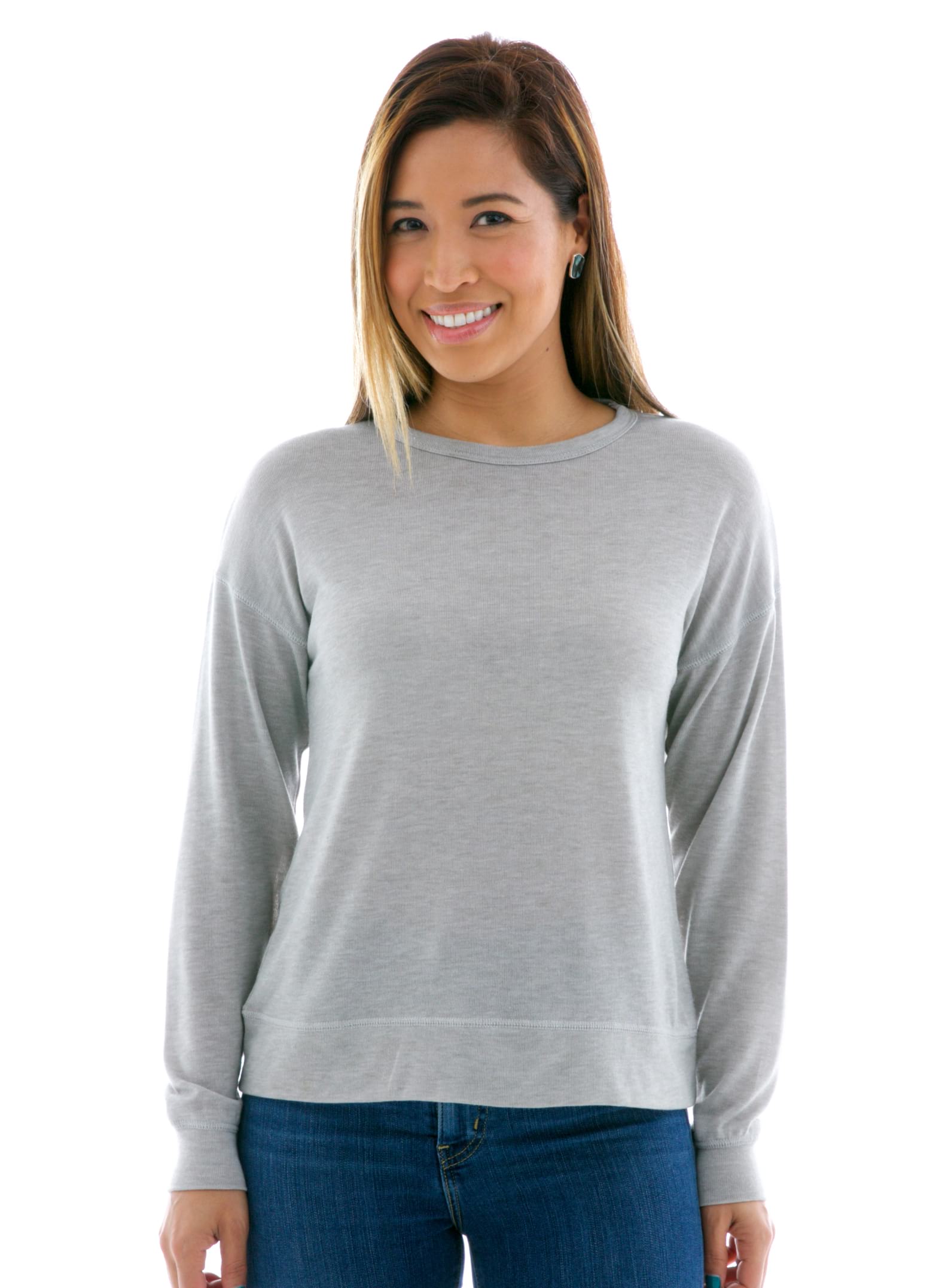 Hacci Slouchy Crop Pullover Front View