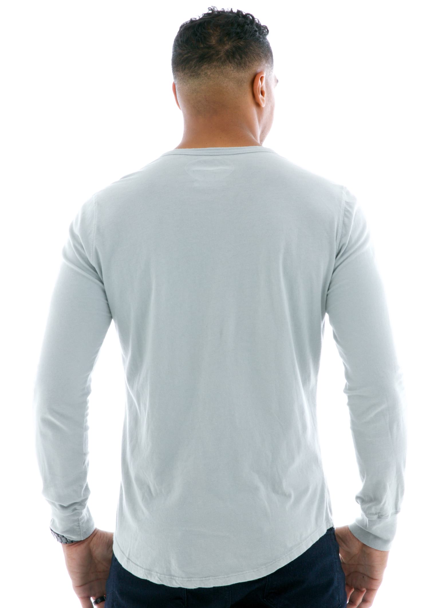 Vintage Long Sleeve Henley T-Shirt Back View