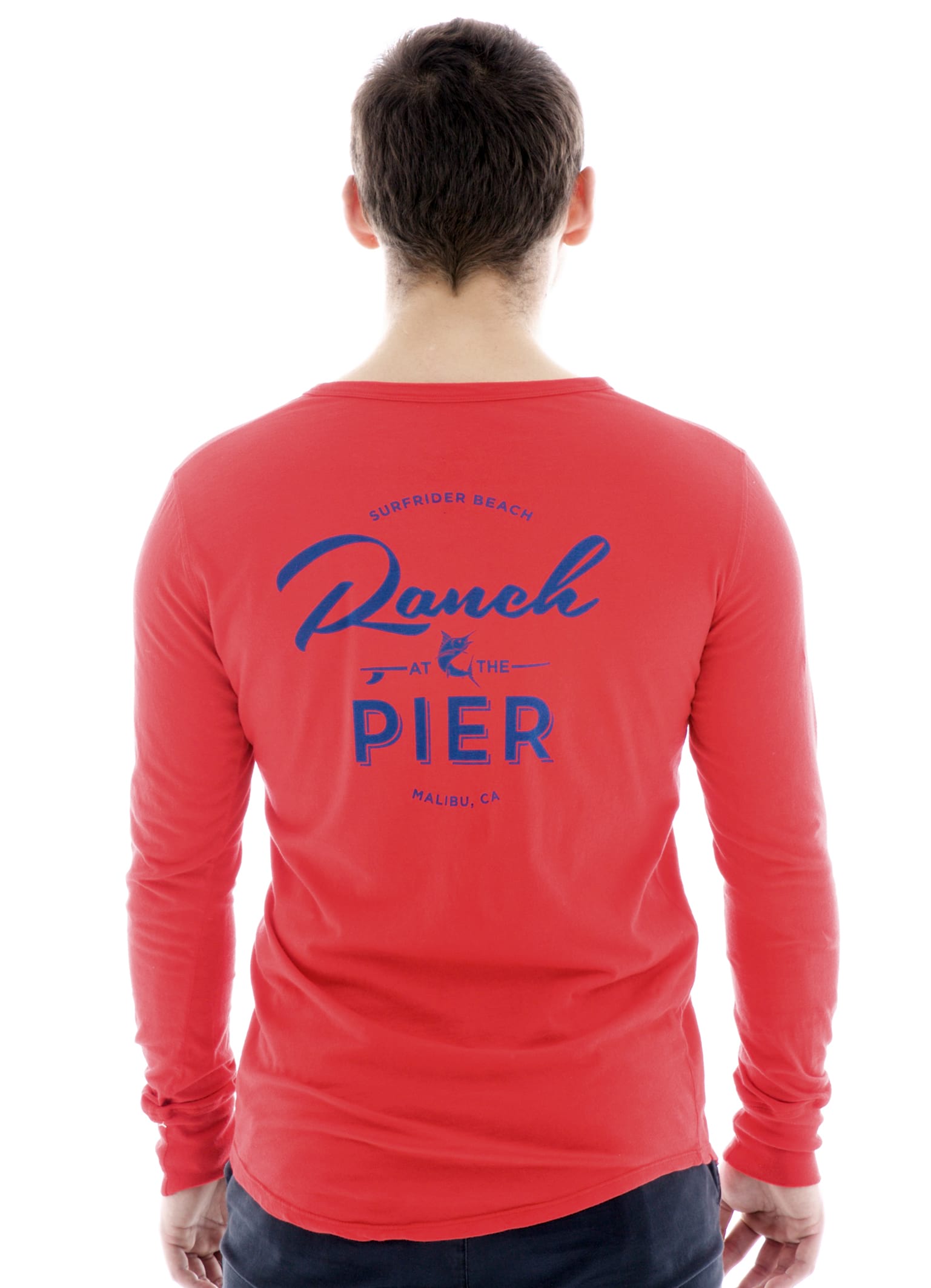 Vintage Long Sleeve Henley T-Shirt with Logo