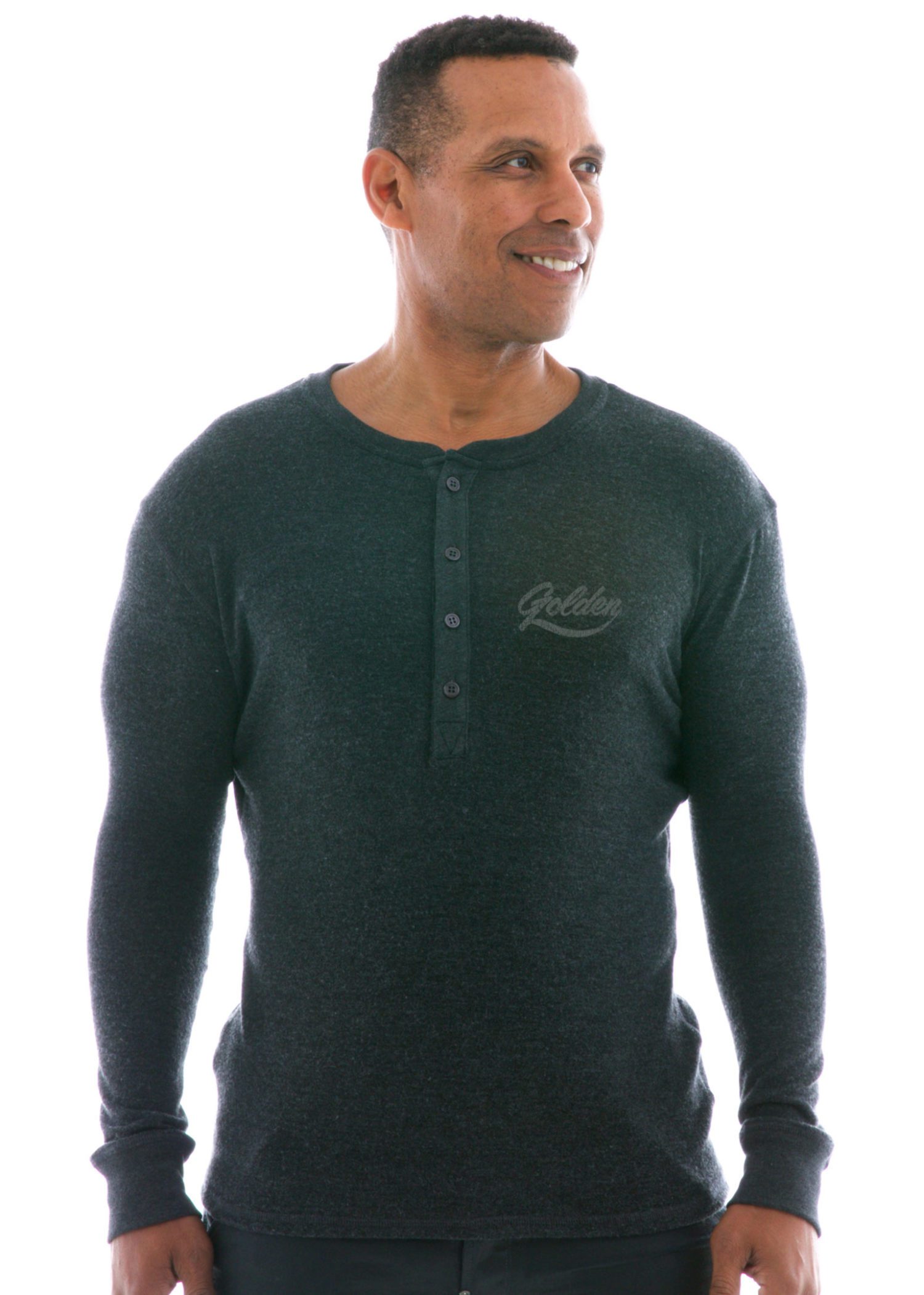 Men's Hacci Long Sleeve Henley T-Shirt