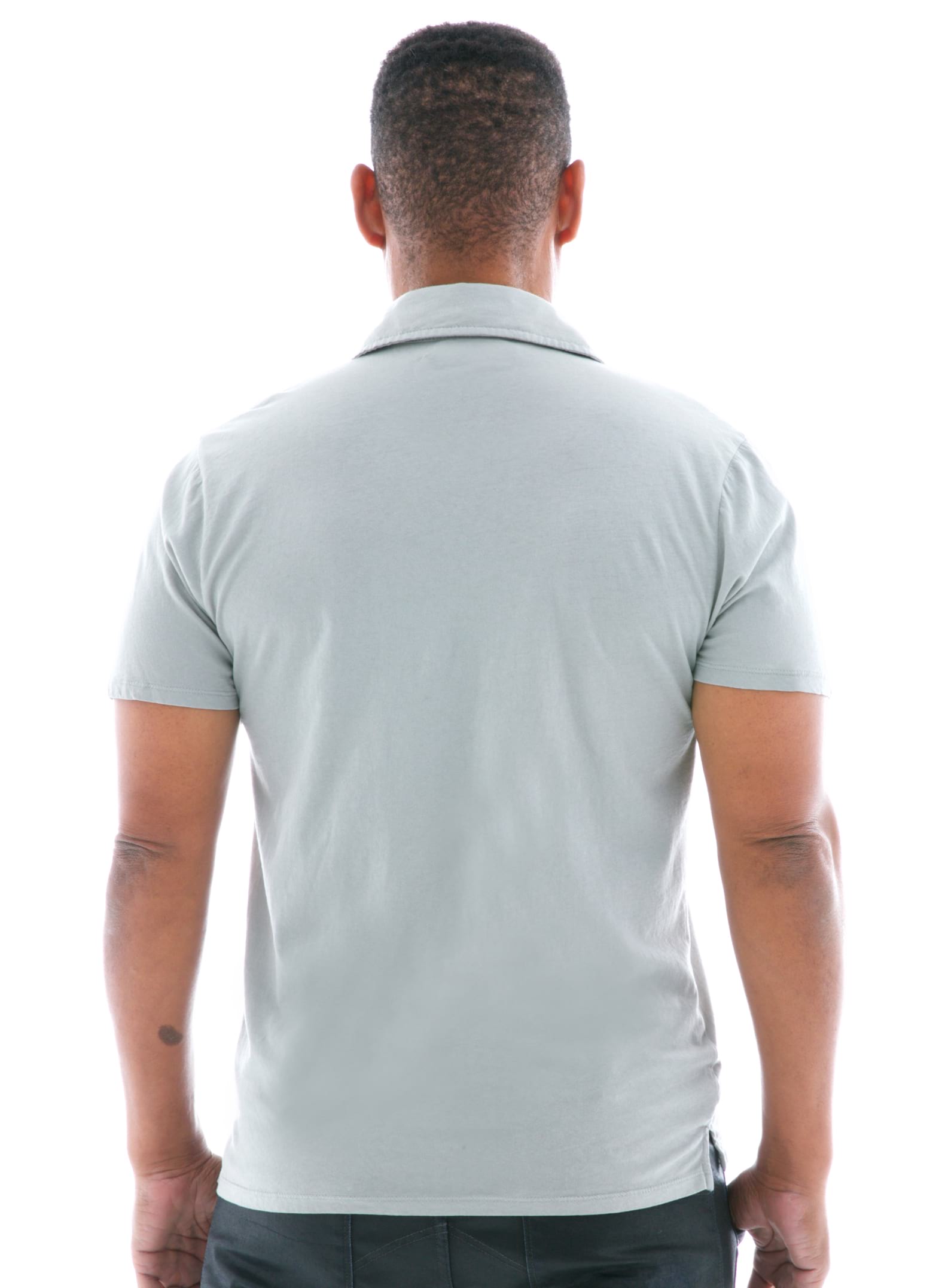 Fine Jersey Polo Short Sleeve TShirt Back View
