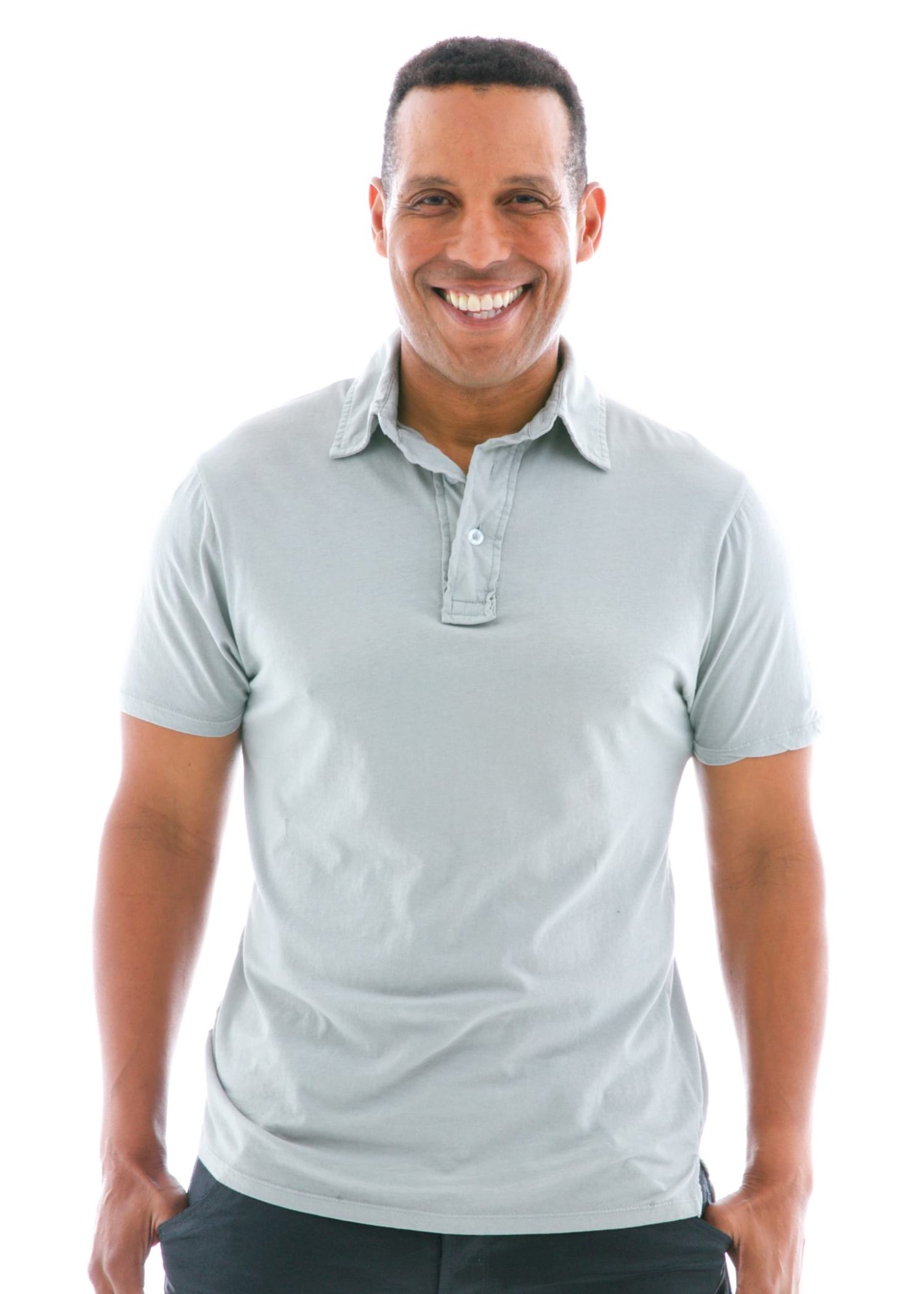Fine Jersey Polo Short Sleeve T-Shirt Front View