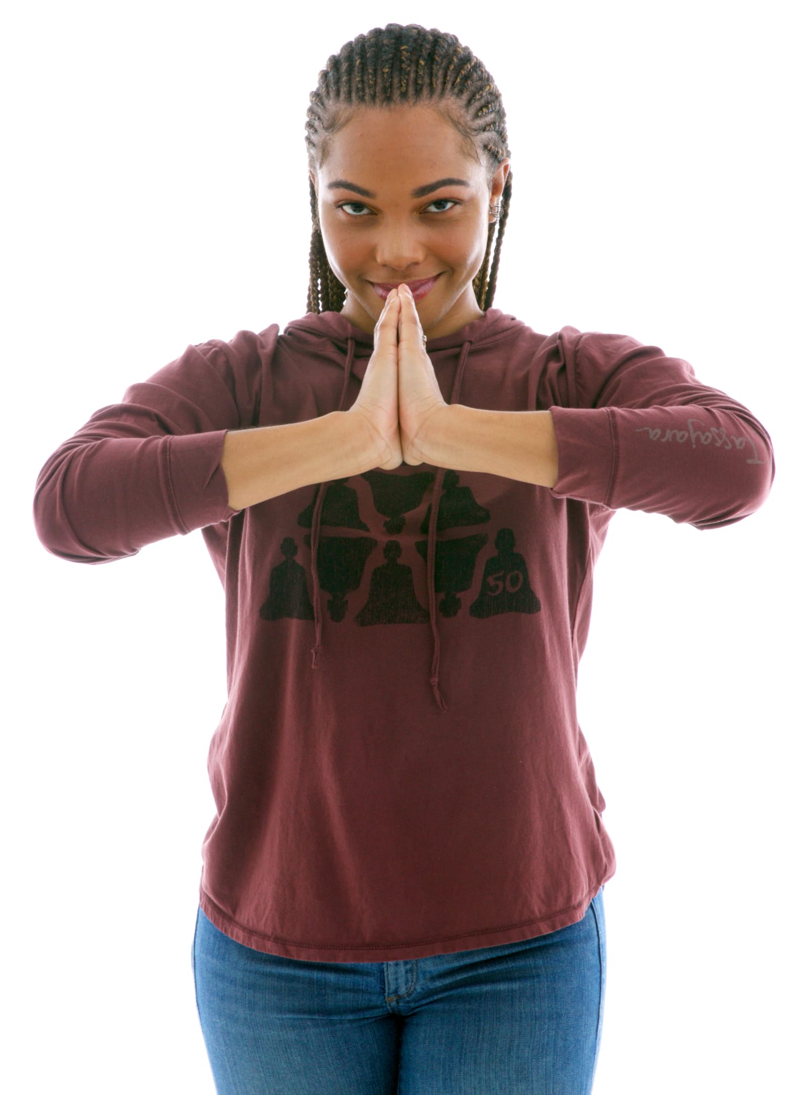 Superfine Jersey Hoodie Tee in Oxblood