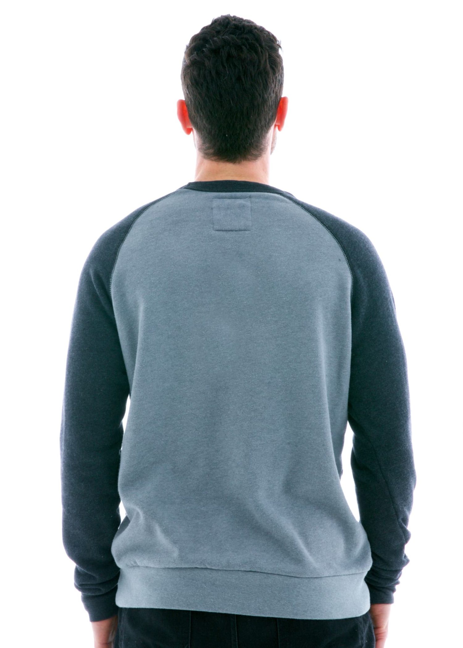 Men's Contrast Sleeve Old School Long Sleeve Raglan T-Shirt Back View