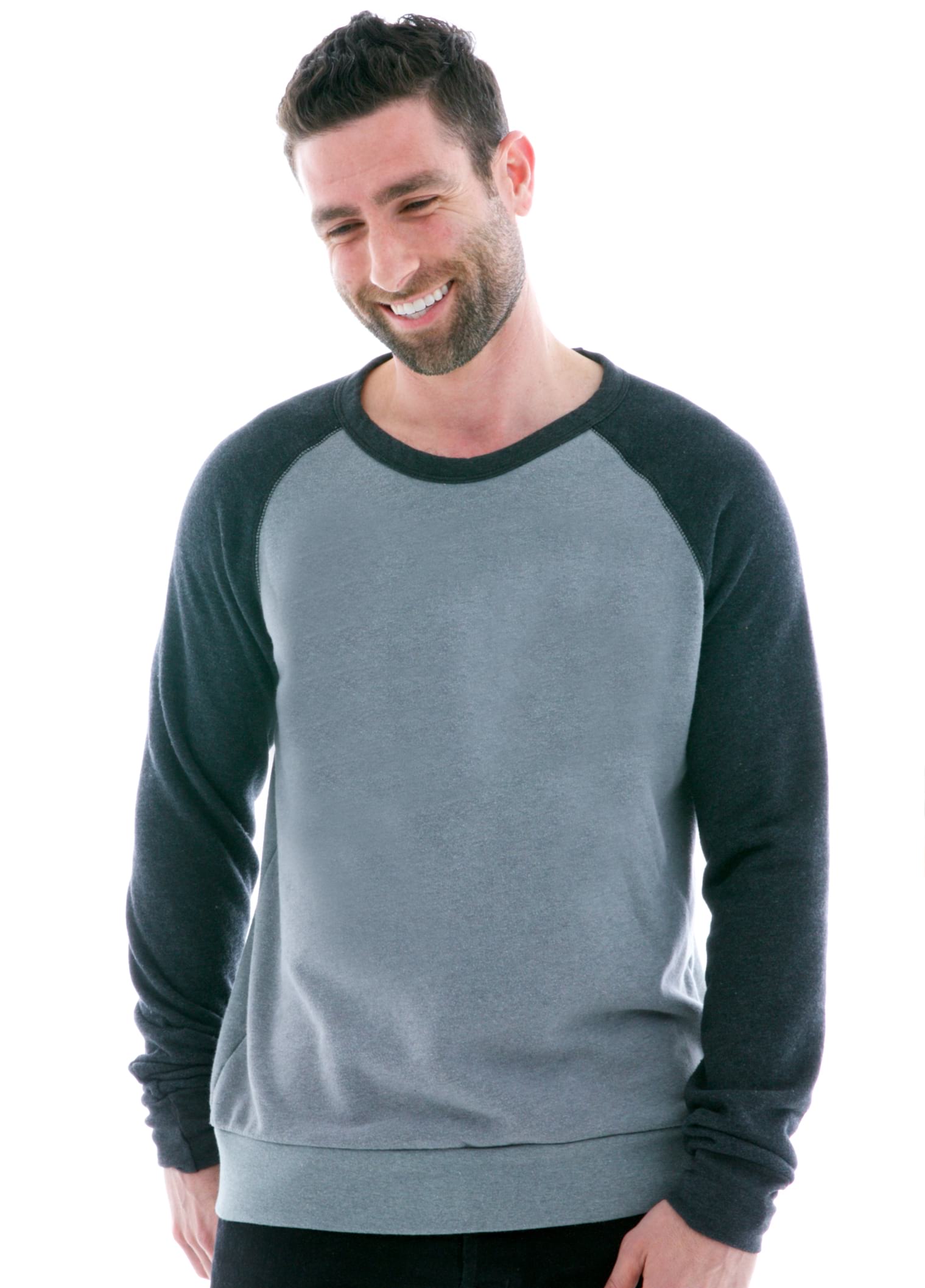 Contrast Sleeve Old School Long Sleeve Raglan T-Shirt Front View