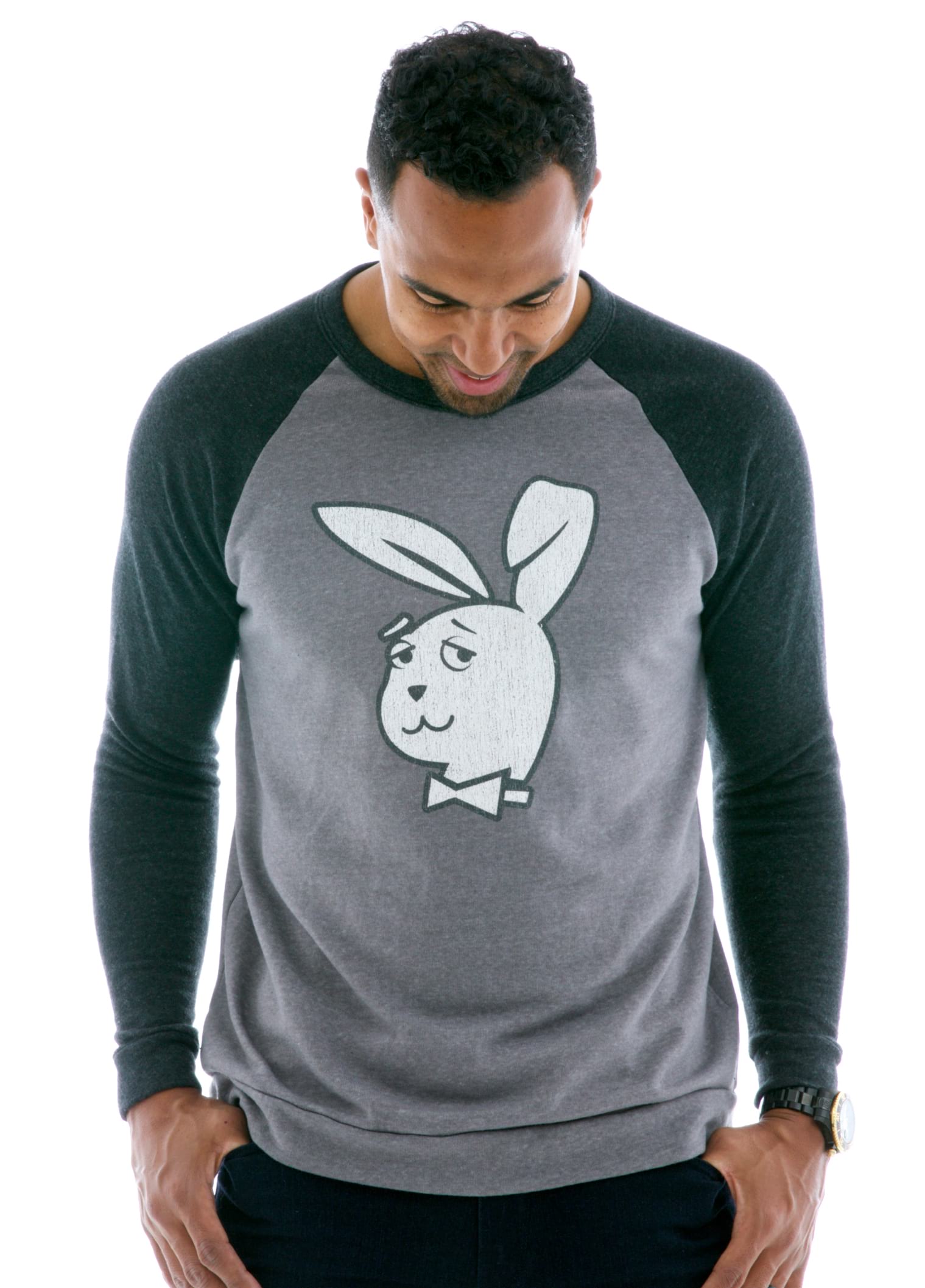 Contrast Long Sleeve Raglan Sweatshirt