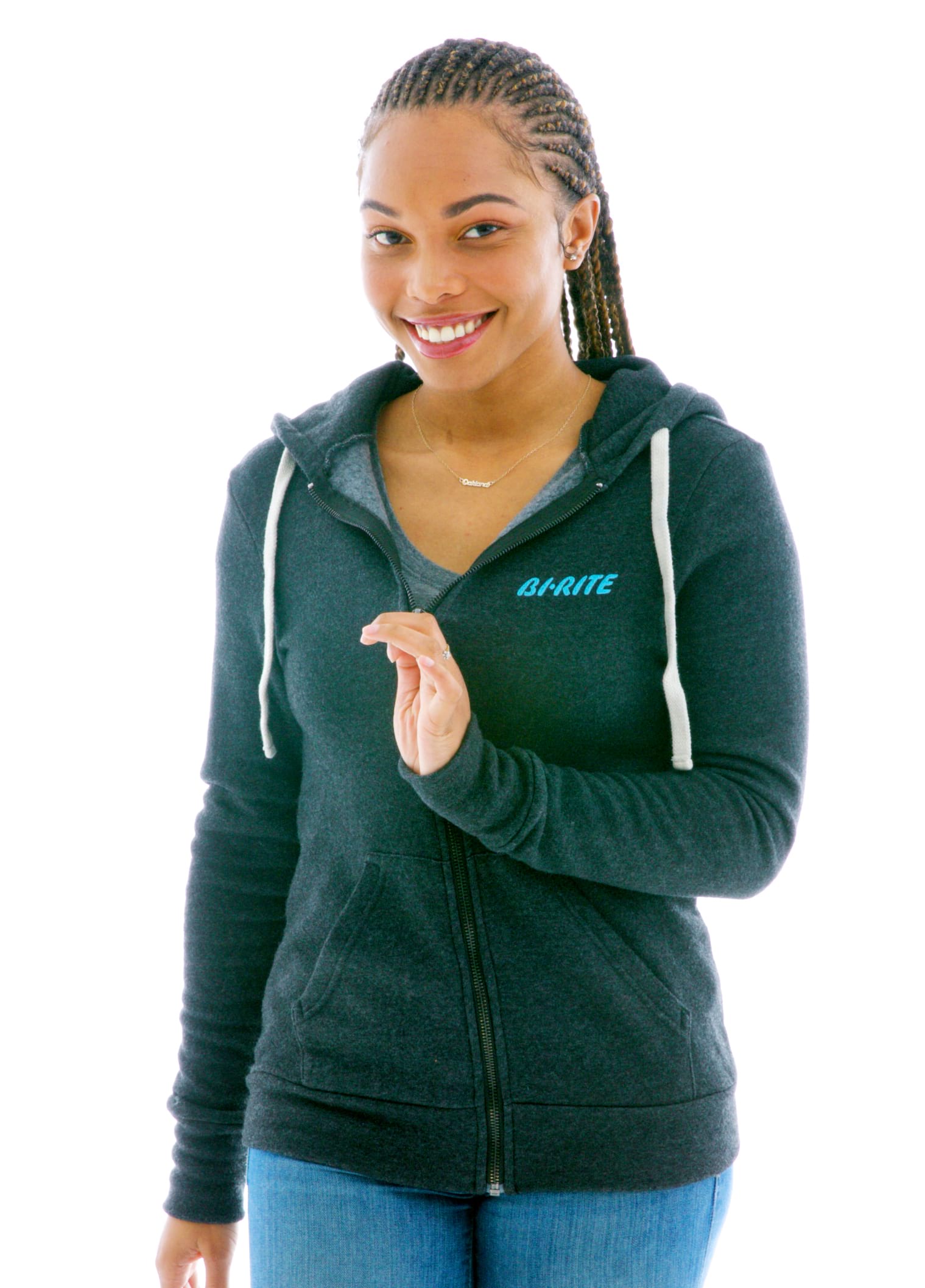 Vintage Polycotton Fleece Zip Hoodie with Logo