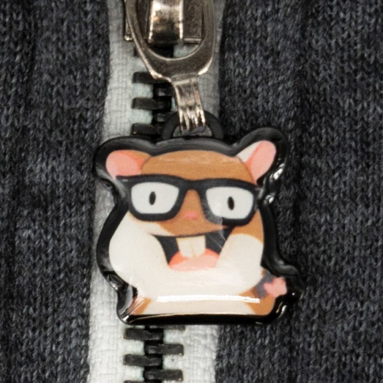 GG Enamel Photo Zipper pull Sample