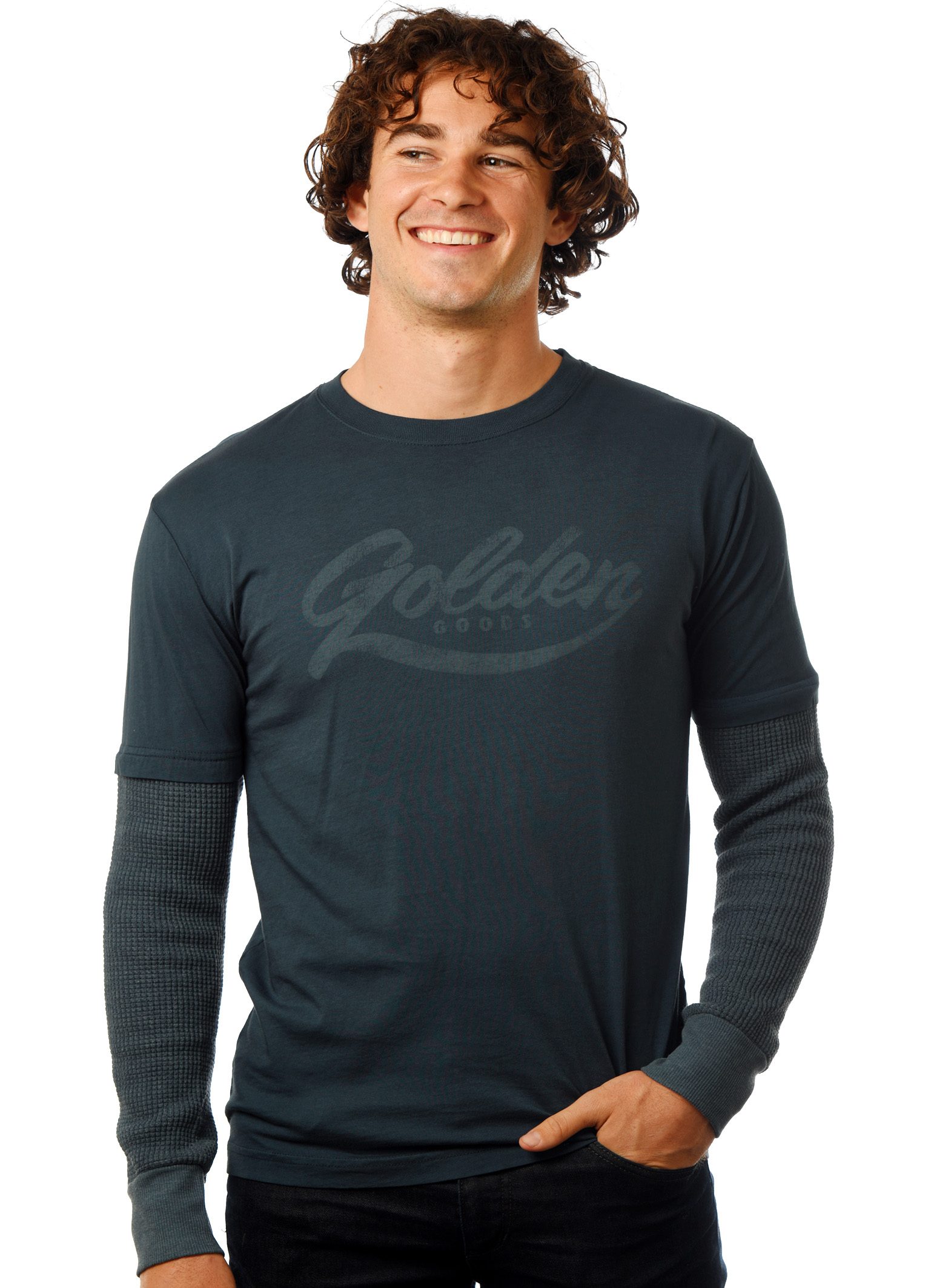 Men's Long Sleeve Thermal/T-shirt 2-Fer