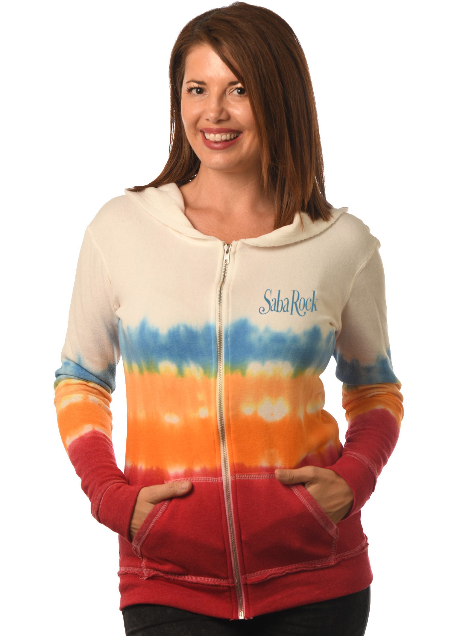 Dip-Dyed Plush Slim Fit Raw Edged Zip Hoodie