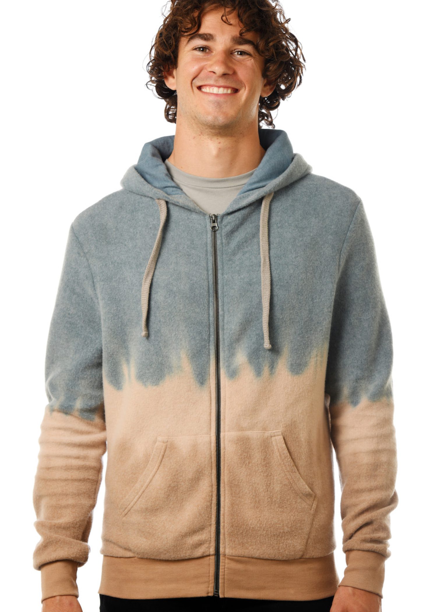 GG 799-F-TD Unisex Furry Tiedye Fleece -Front
