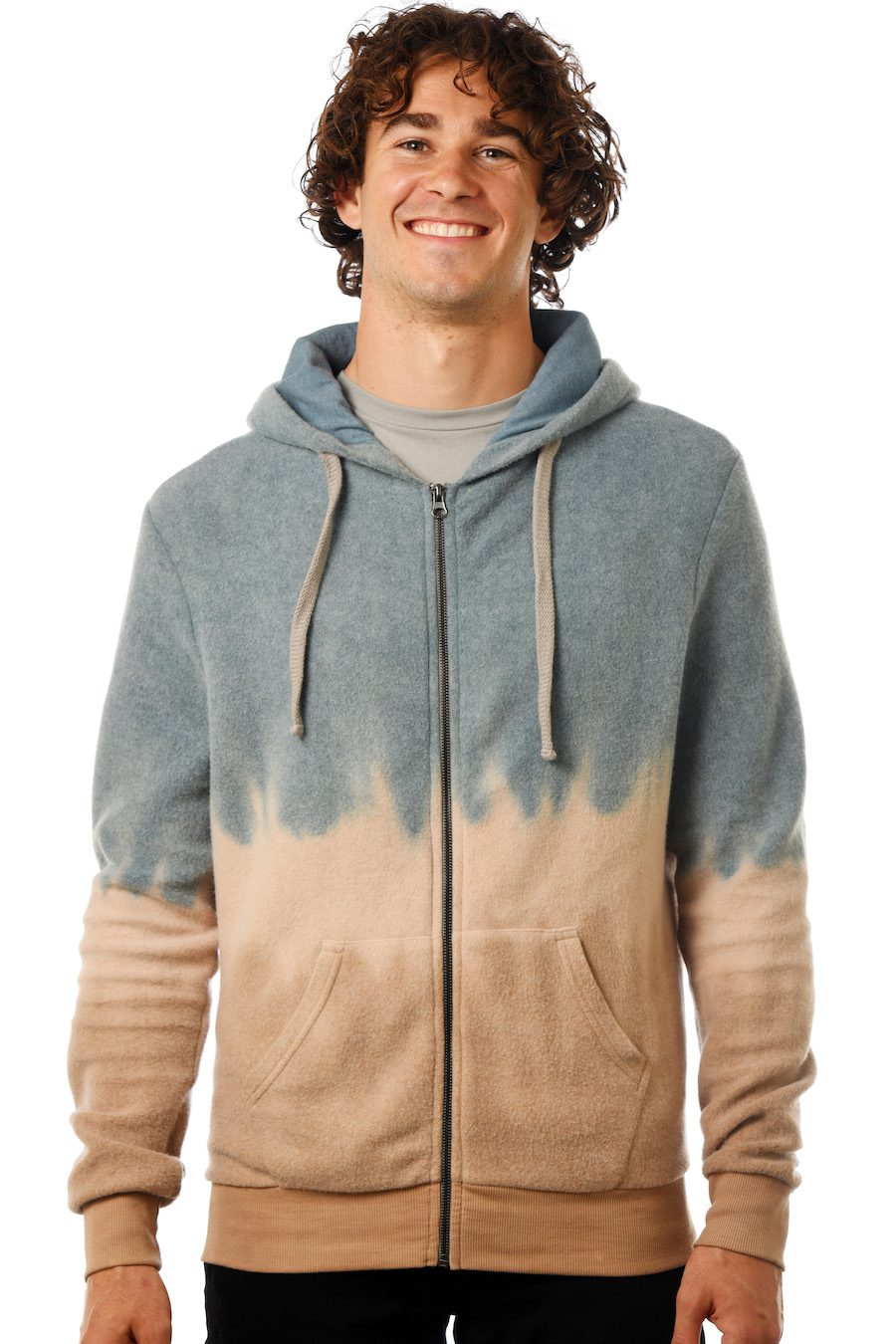 GG 799-F-TD Unisex Furry Tiedye Fleece -Front