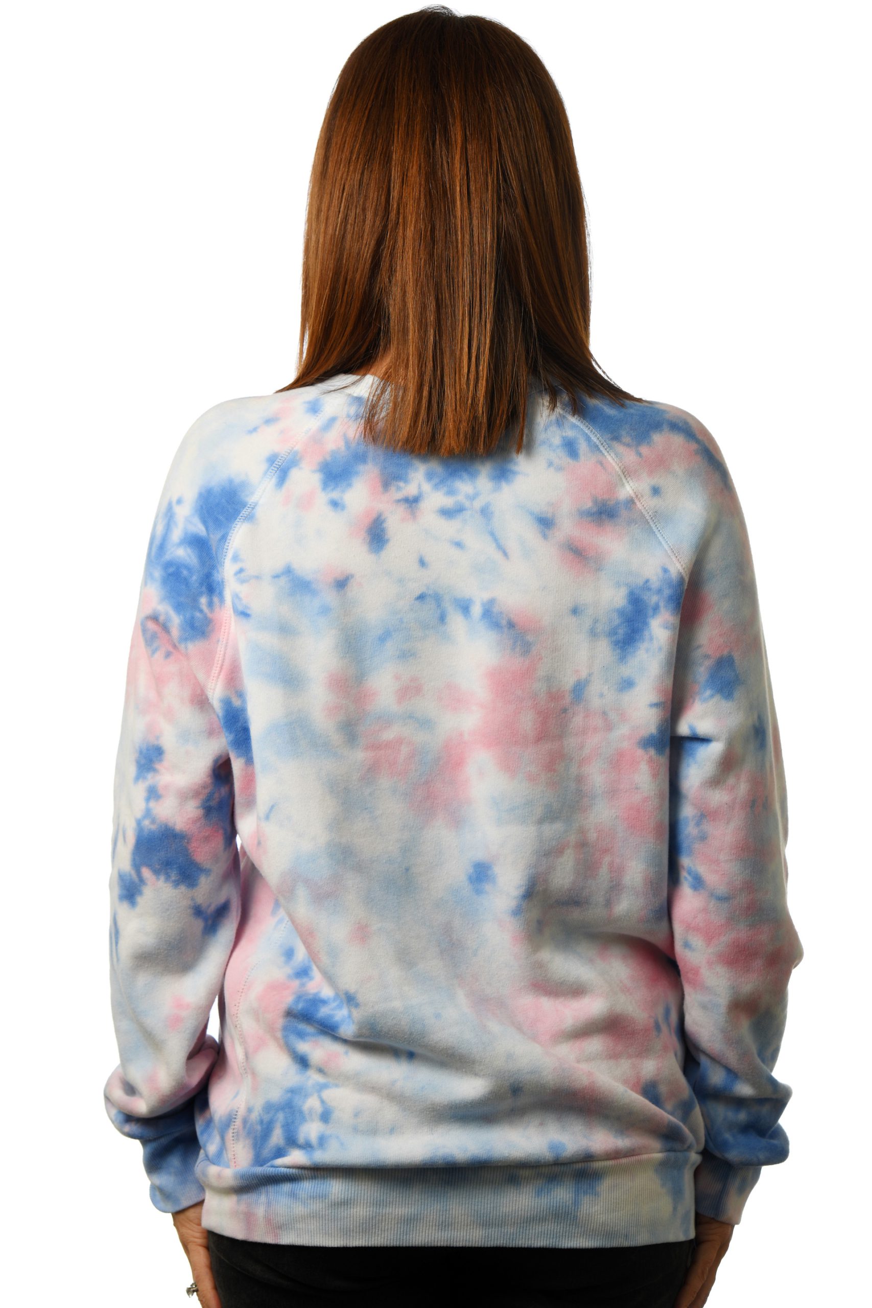GG 798-G-TD Unisex Tiedye Old School Fleece Raglan back