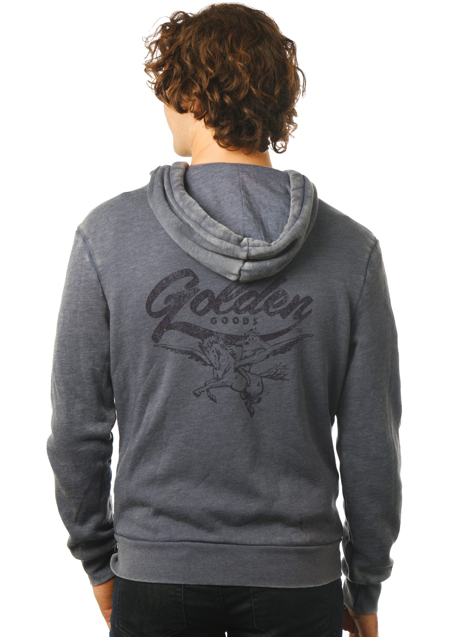 GG 799-B Burnout Men's Zip Hoodie back