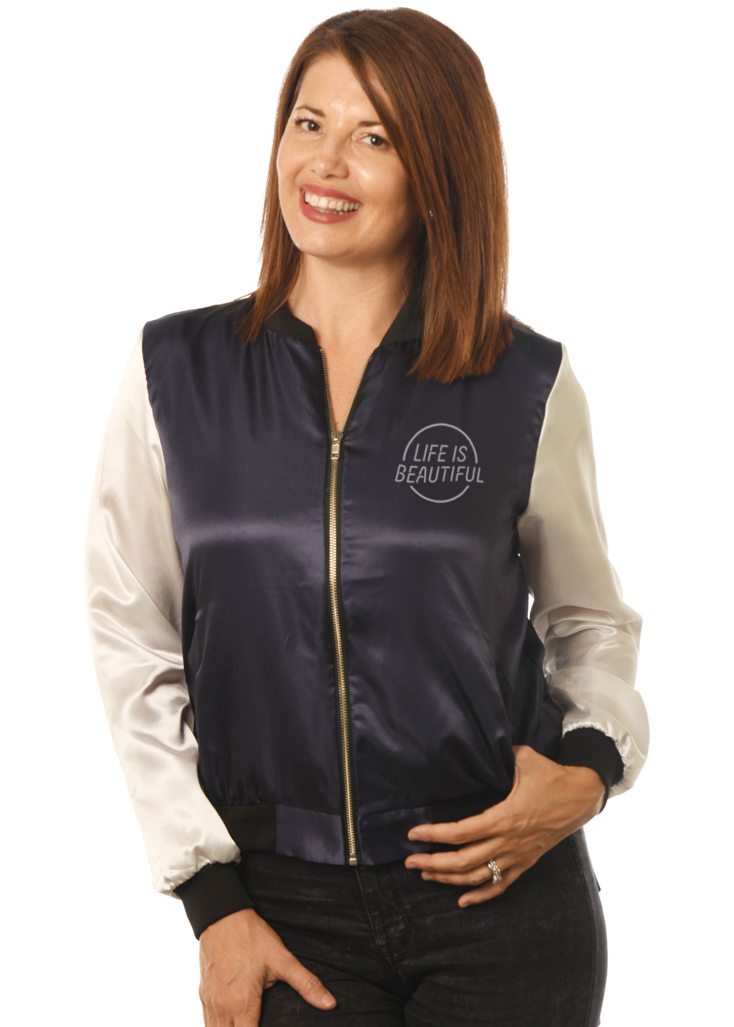 GG-905 Women's Satin Baseball -Front LIB