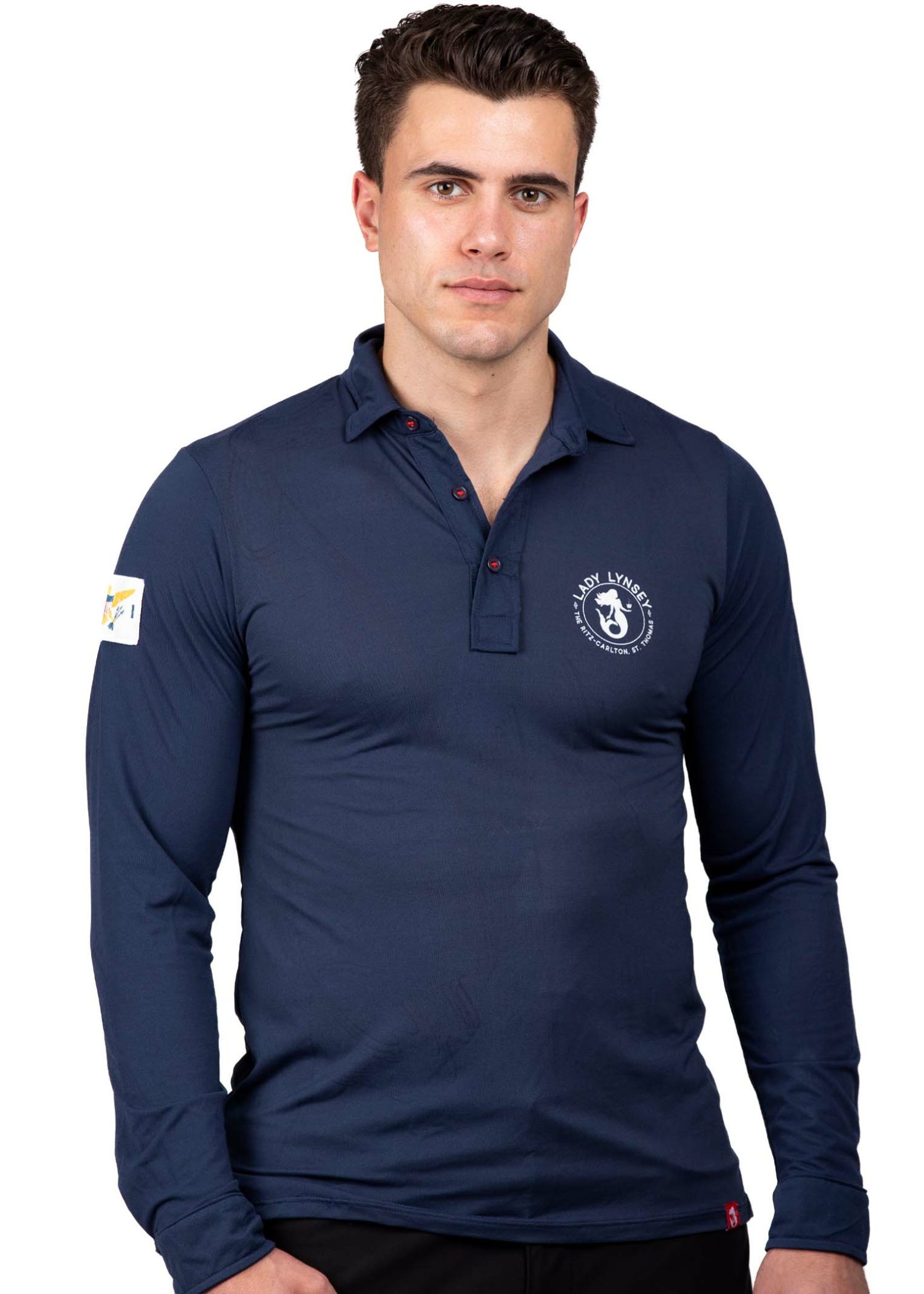 Men's Polo Long Sleeve Swimming Shirt