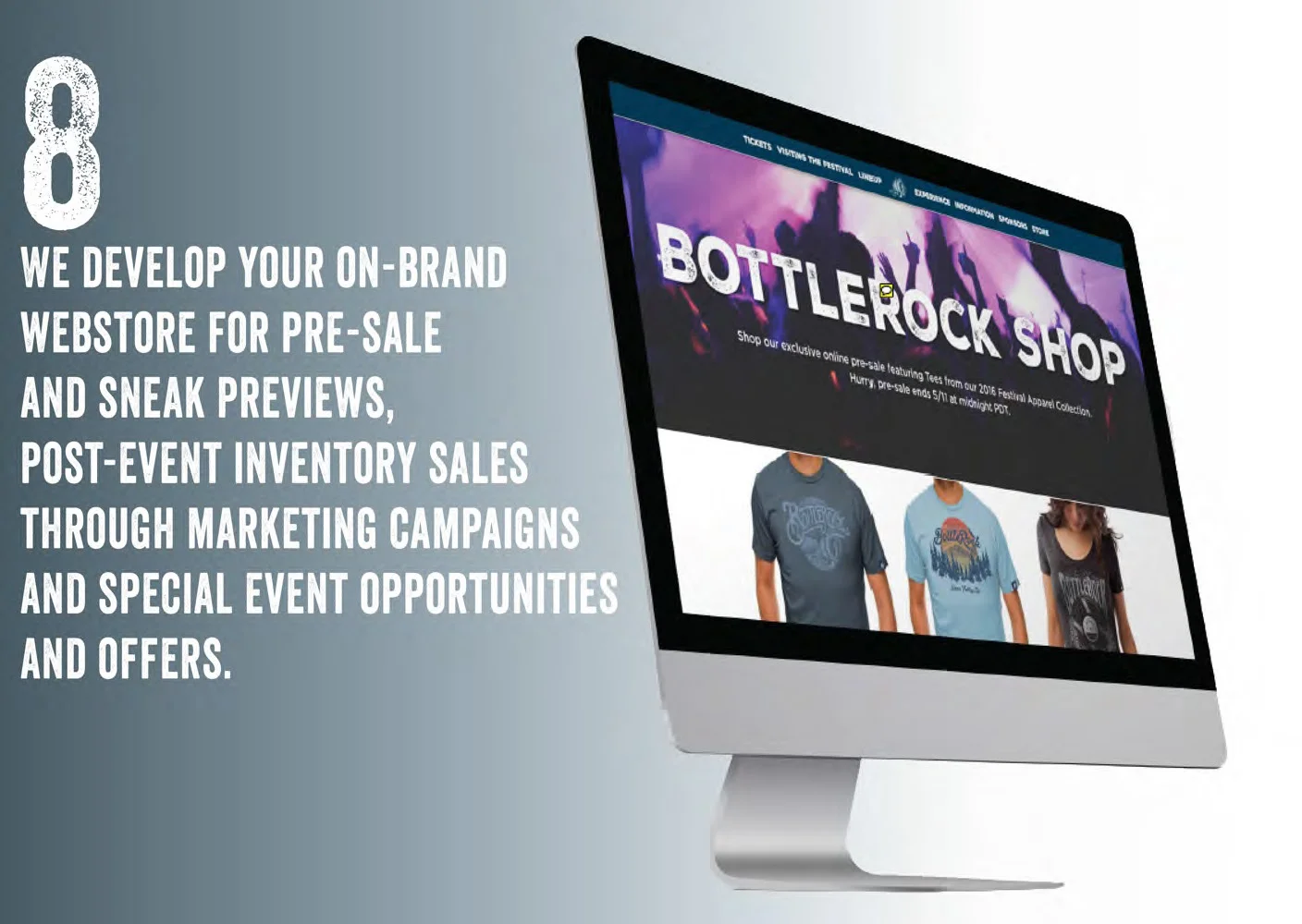 Step 8: On-brand webstore front for Pre and Post Event Sales